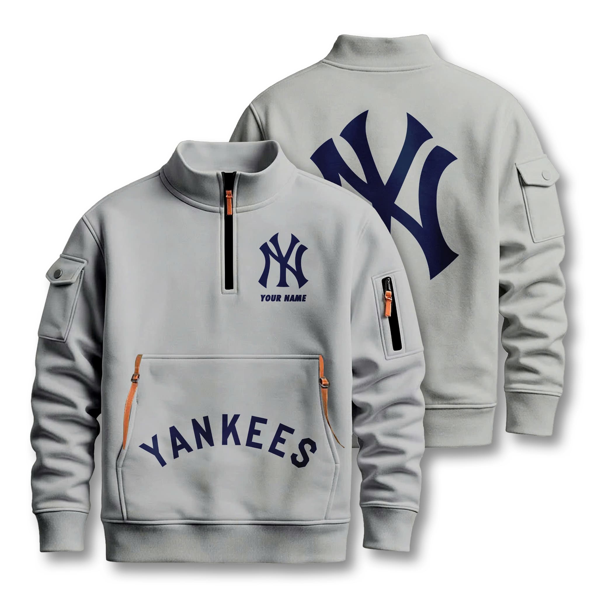 New York Yankees Custom Quarter Zip Sweatshirt 2 New York Yankees Custom Quarter Zip Sweatshirt 2