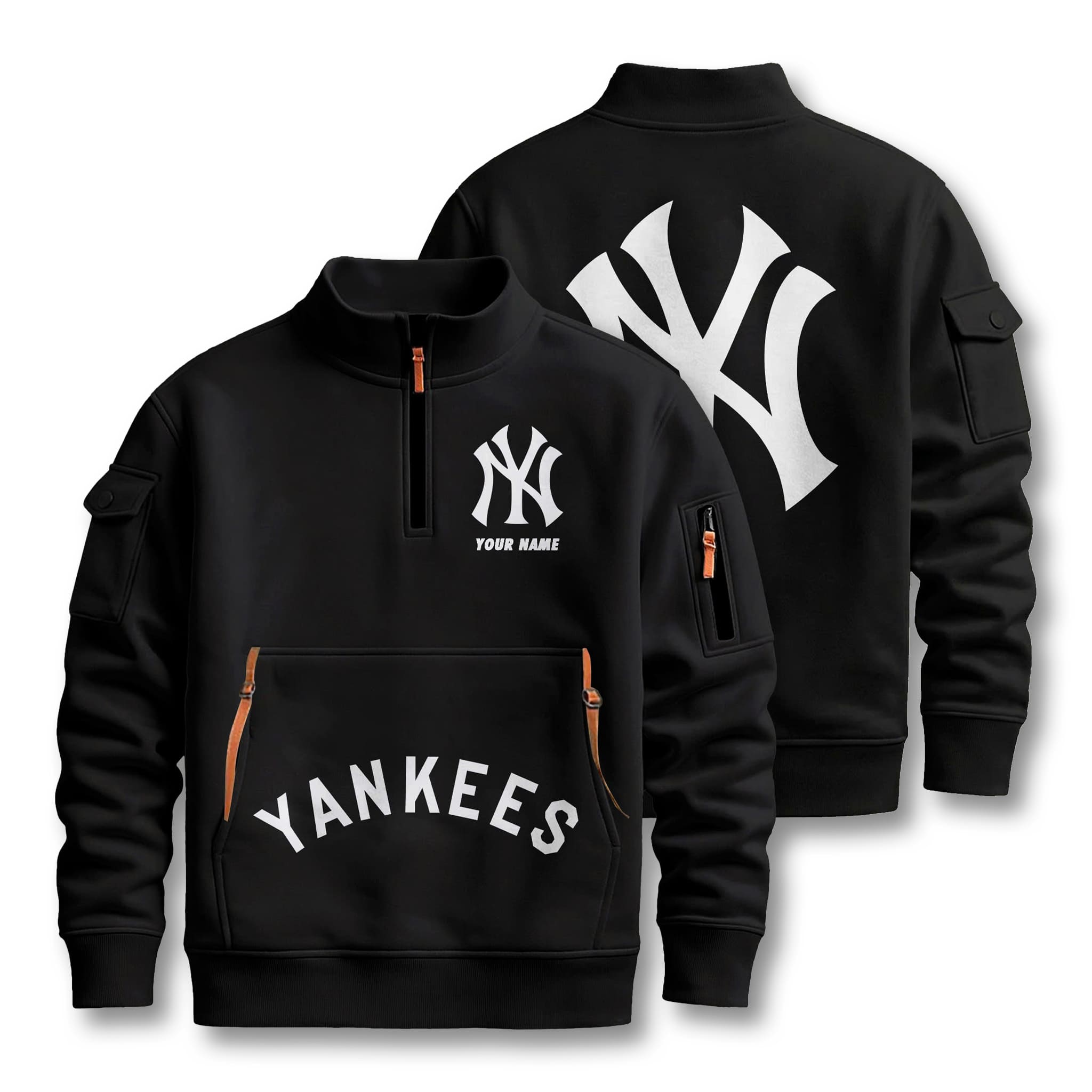 New York Yankees Custom Quarter Zip Sweatshirt 3 New York Yankees Custom Quarter Zip Sweatshirt 3