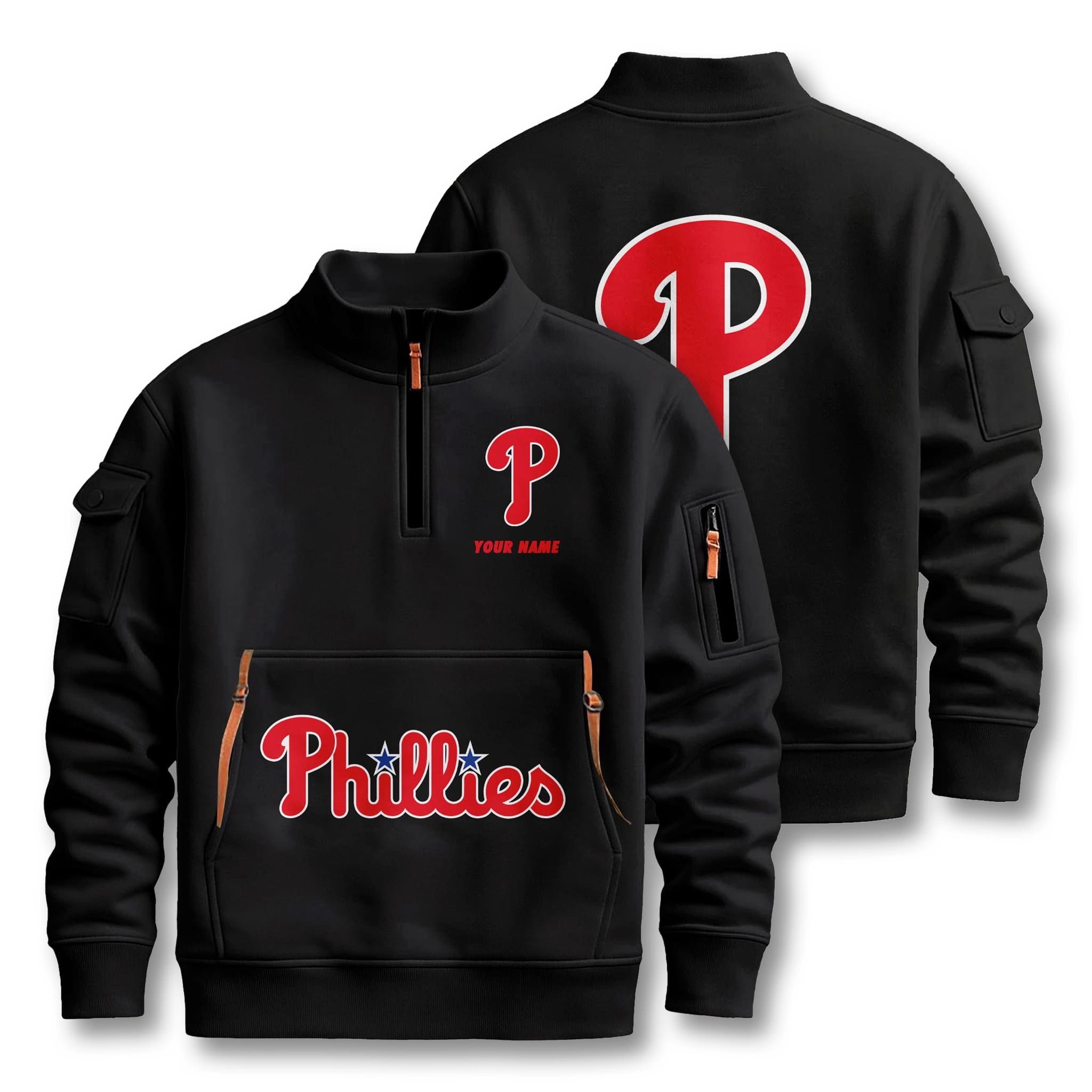 Philadelphia Phillies Custom Quarter Zip Sweatshirt 2 Philadelphia Phillies Custom Quarter Zip Sweatshirt 2