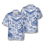 USA 250th Anniversary Toile De Jouy Patriotic Hawaiian Shirt