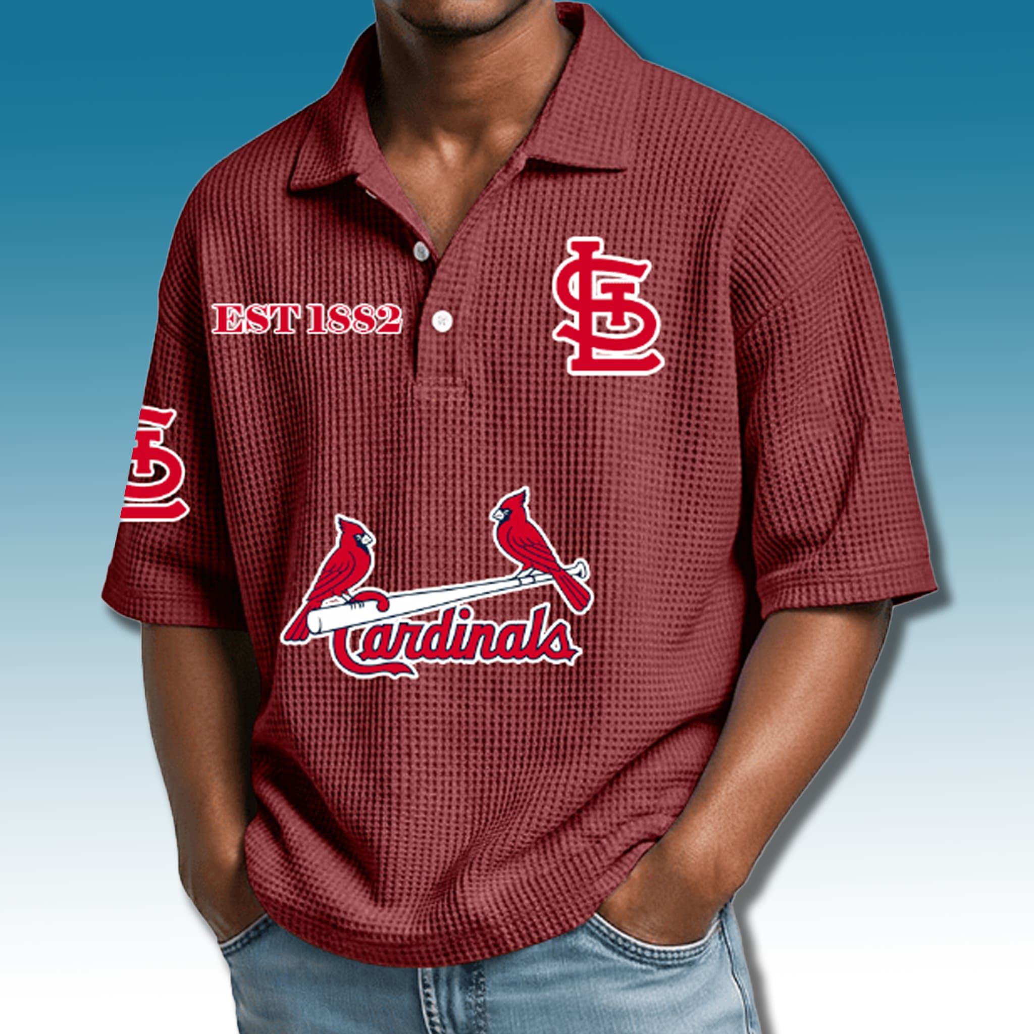 St Louis Cardinals EST 1882 Waffle T-shirt 2 St Louis Cardinals EST 1882 Waffle T shirt 2