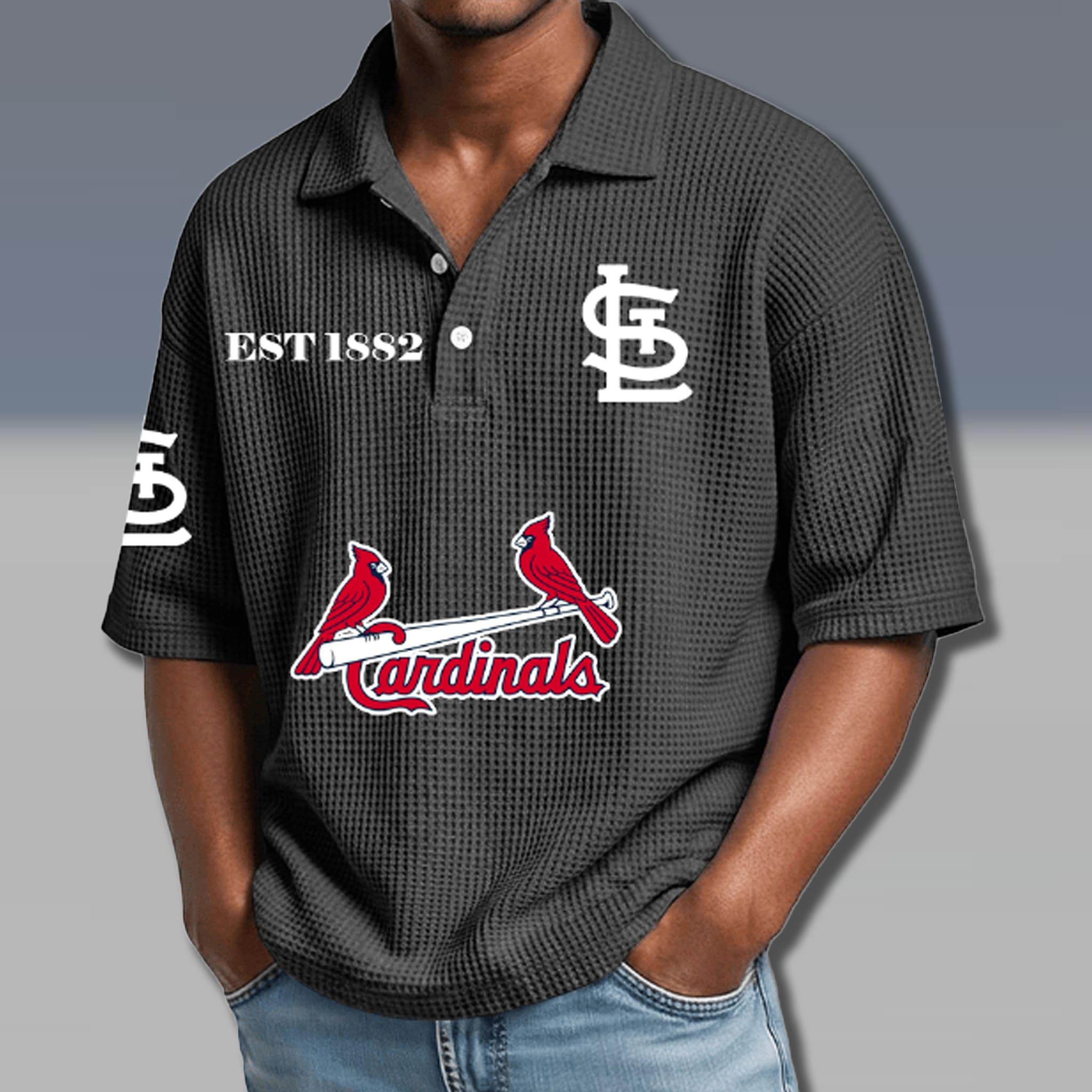 St Louis Cardinals EST 1882 Waffle T-shirt 3 St Louis Cardinals EST 1882 Waffle T shirt