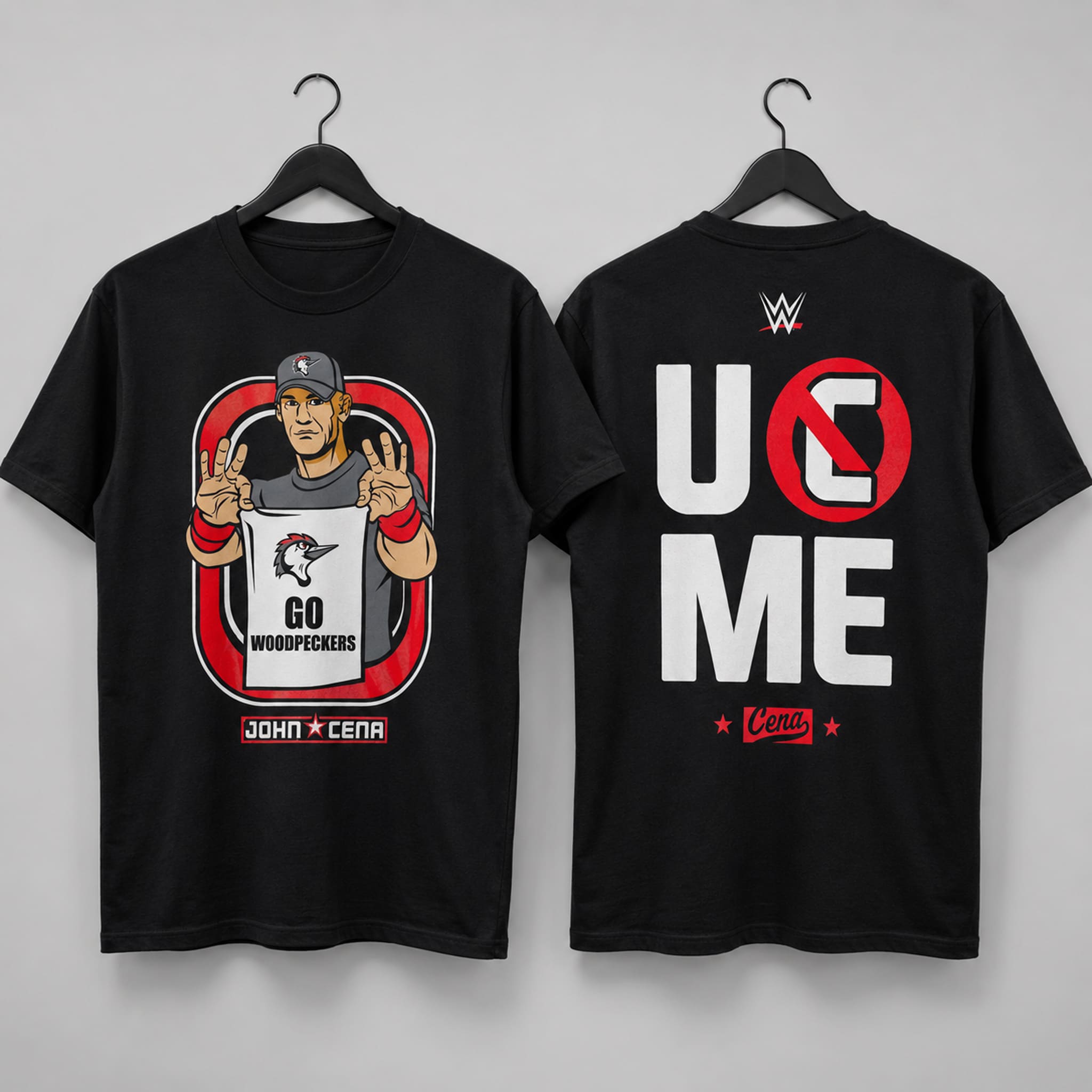 2026 Fayetteville Woodpeckers Wrestling Night John Cena T-Shirt 2 2026 Fayetteville Woodpeckers Wrestling Night John Cena T Shirt 2