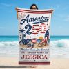 Personalized America 250th Anniversary Beach Towel 2