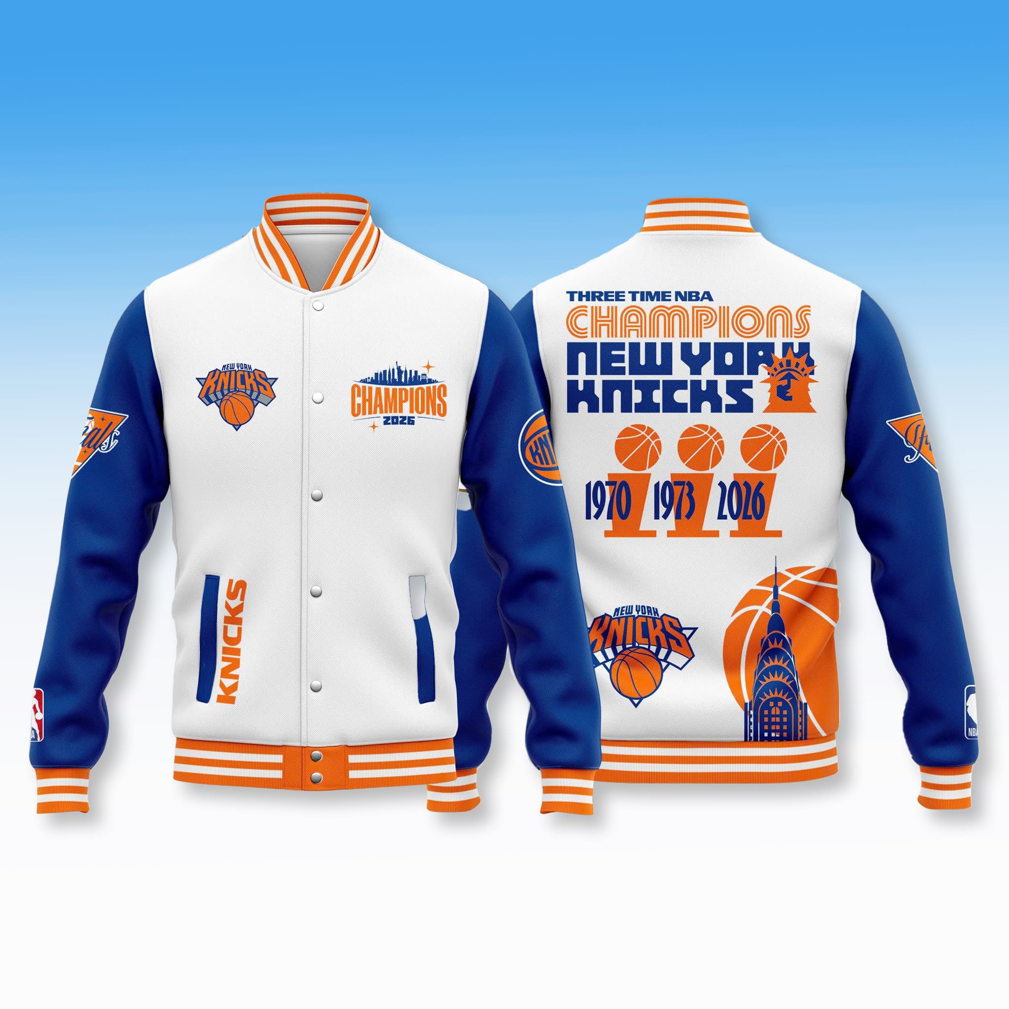 2026 Knicks 3 Times Champions Varsity Jacket 1 2026 Knicks 3 Times Champions Varsity Jacket 1