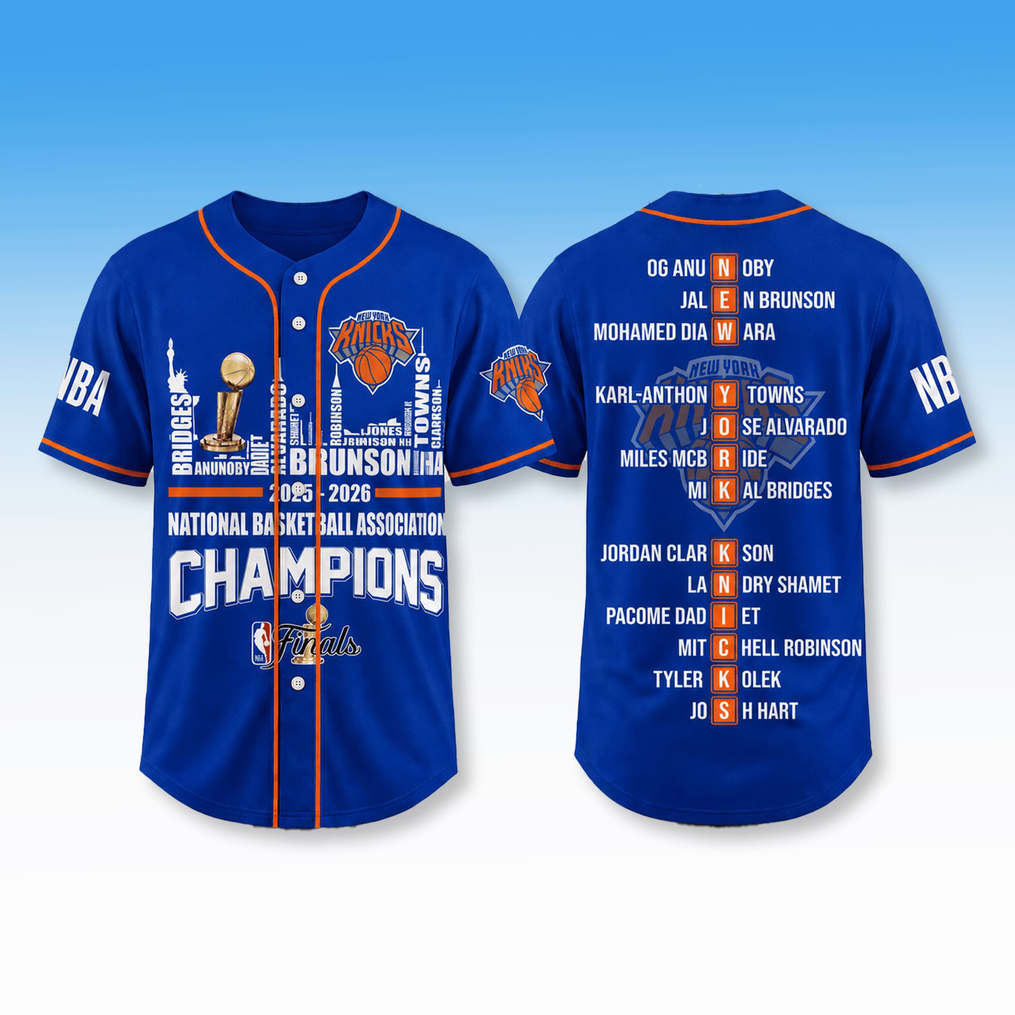 Knicks 2025-2026 Championship Baseball Jersey 1 Knicks 2025 2026 Championship Baseball Jersey 1