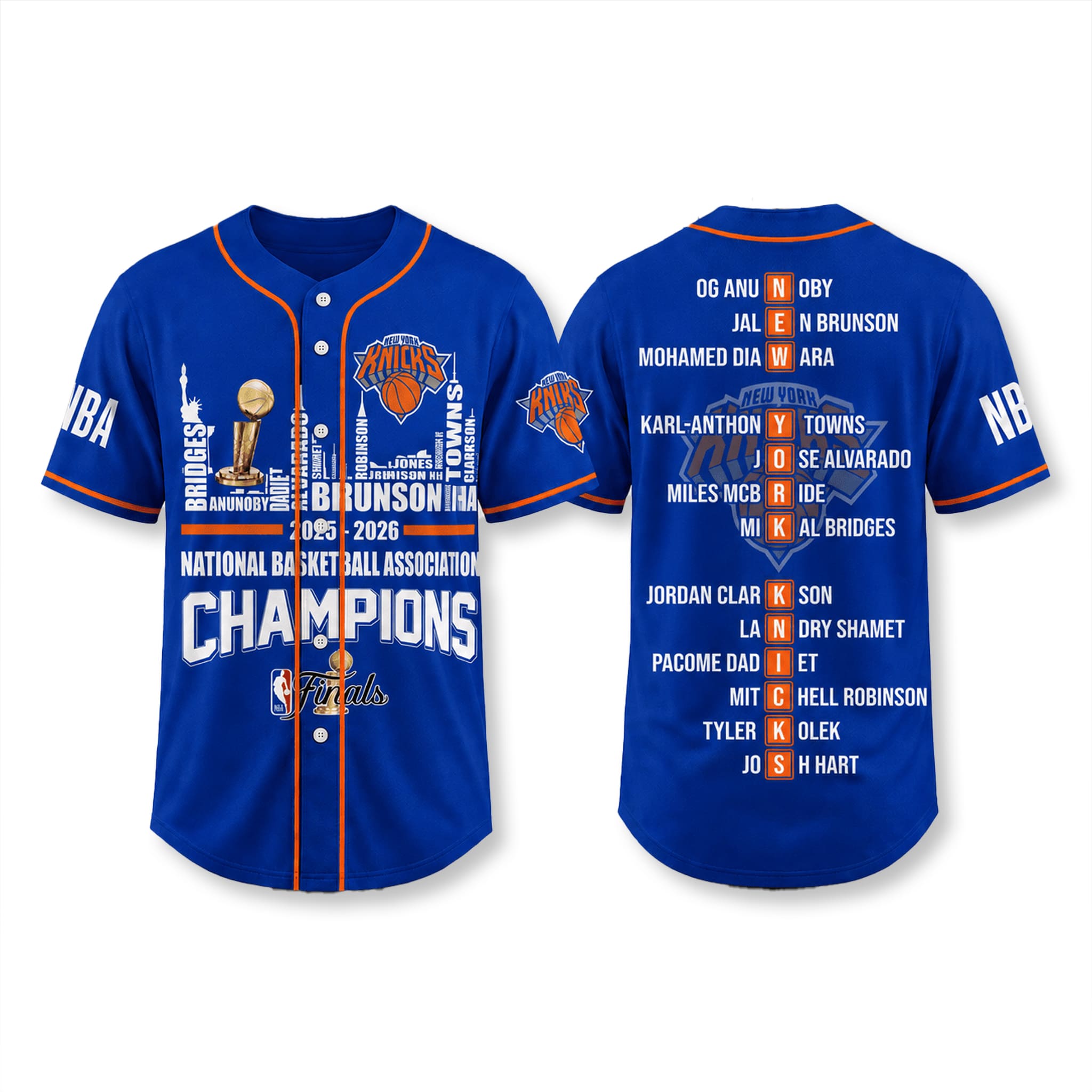 Knicks 2025 2026 Championship Baseball Jersey Knicks 2025 2026 Championship Baseball Jersey