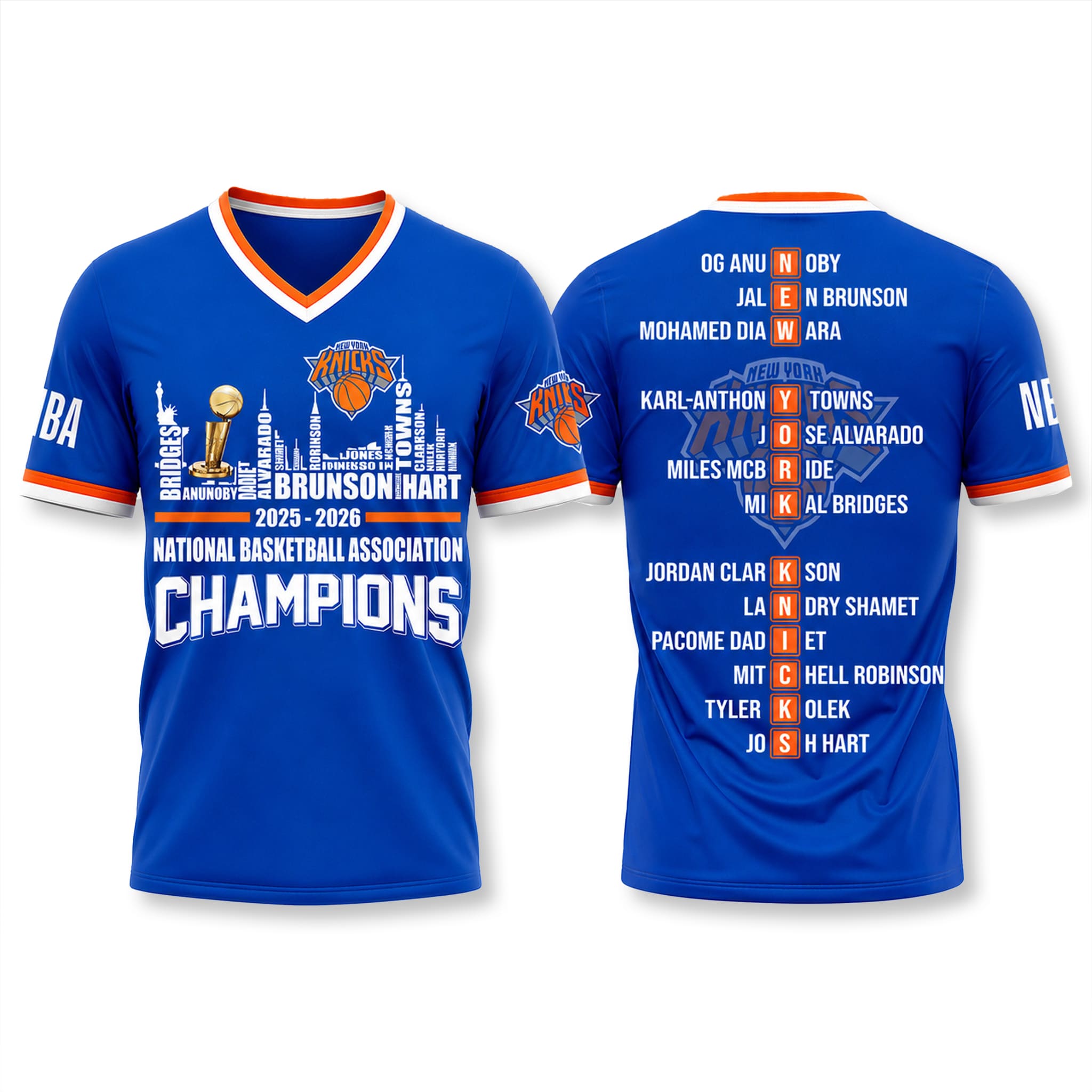Knicks 2026 Champions All Team Name T-Shirt 1 Knicks 2026 Champions All Team Name T Shirt 1