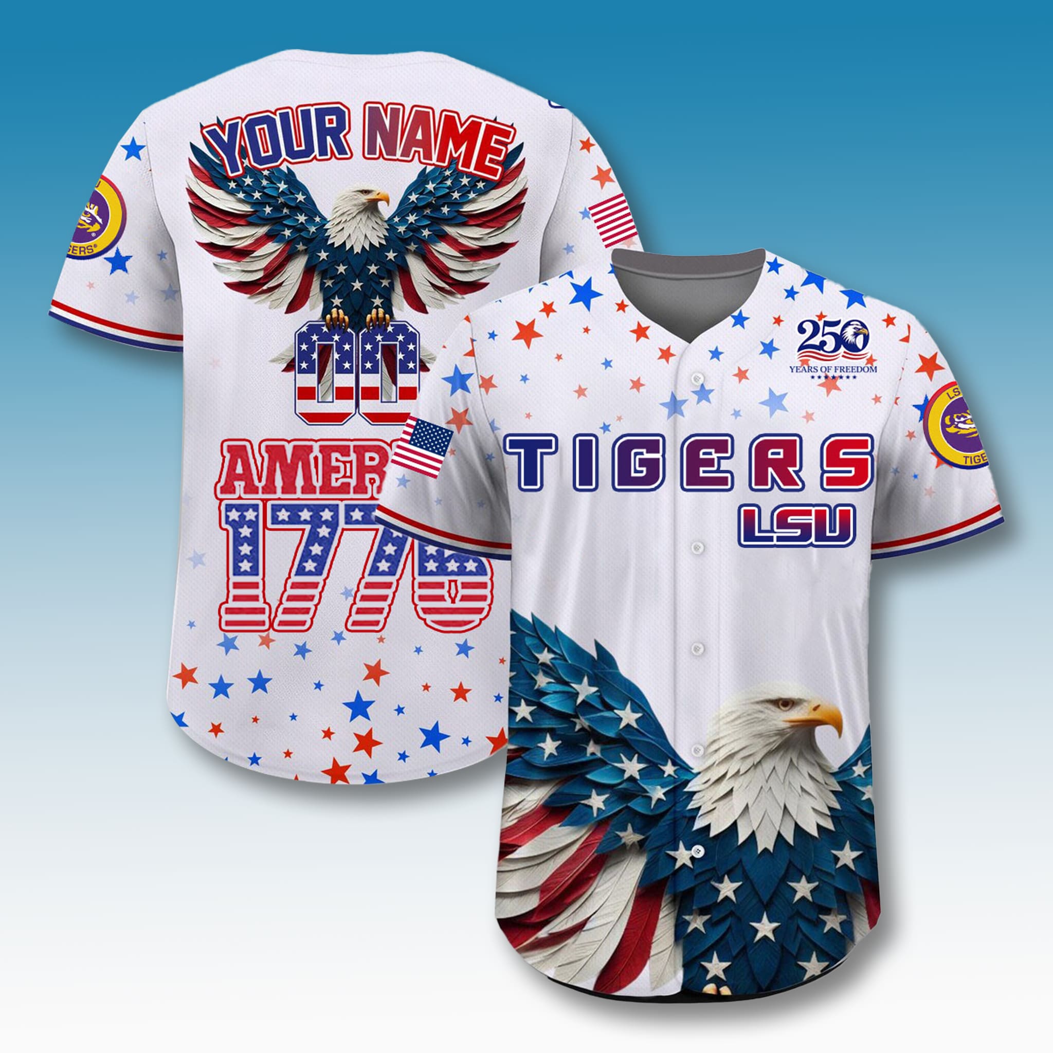 LSU Tigers USA 250 Star Stripes Jersey LSU Tigers USA 250 Star Stripes Jersey