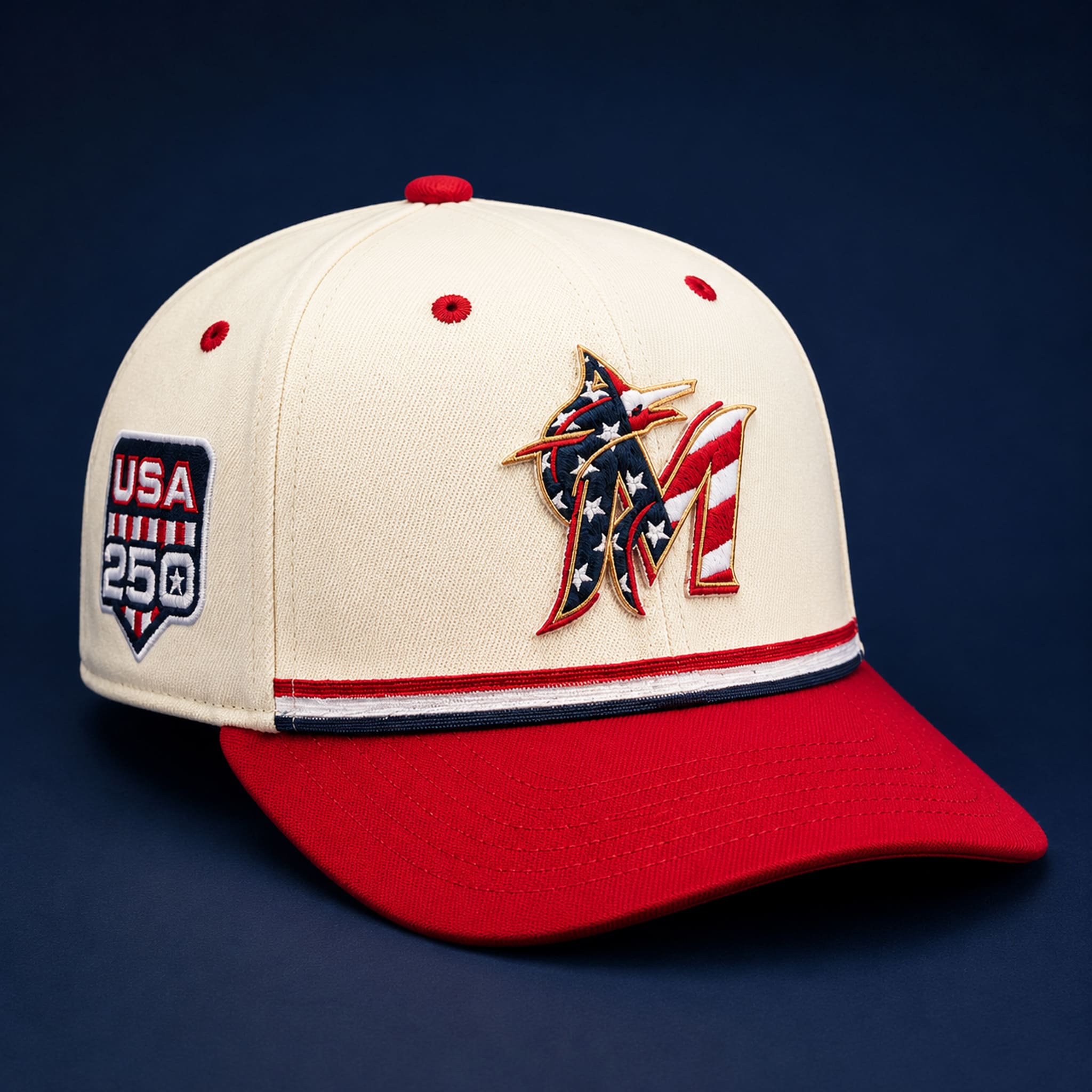 Miami Marlins USA 250 4th of July Hat 3 Miami Marlins USA 250 4th of July Hat 3