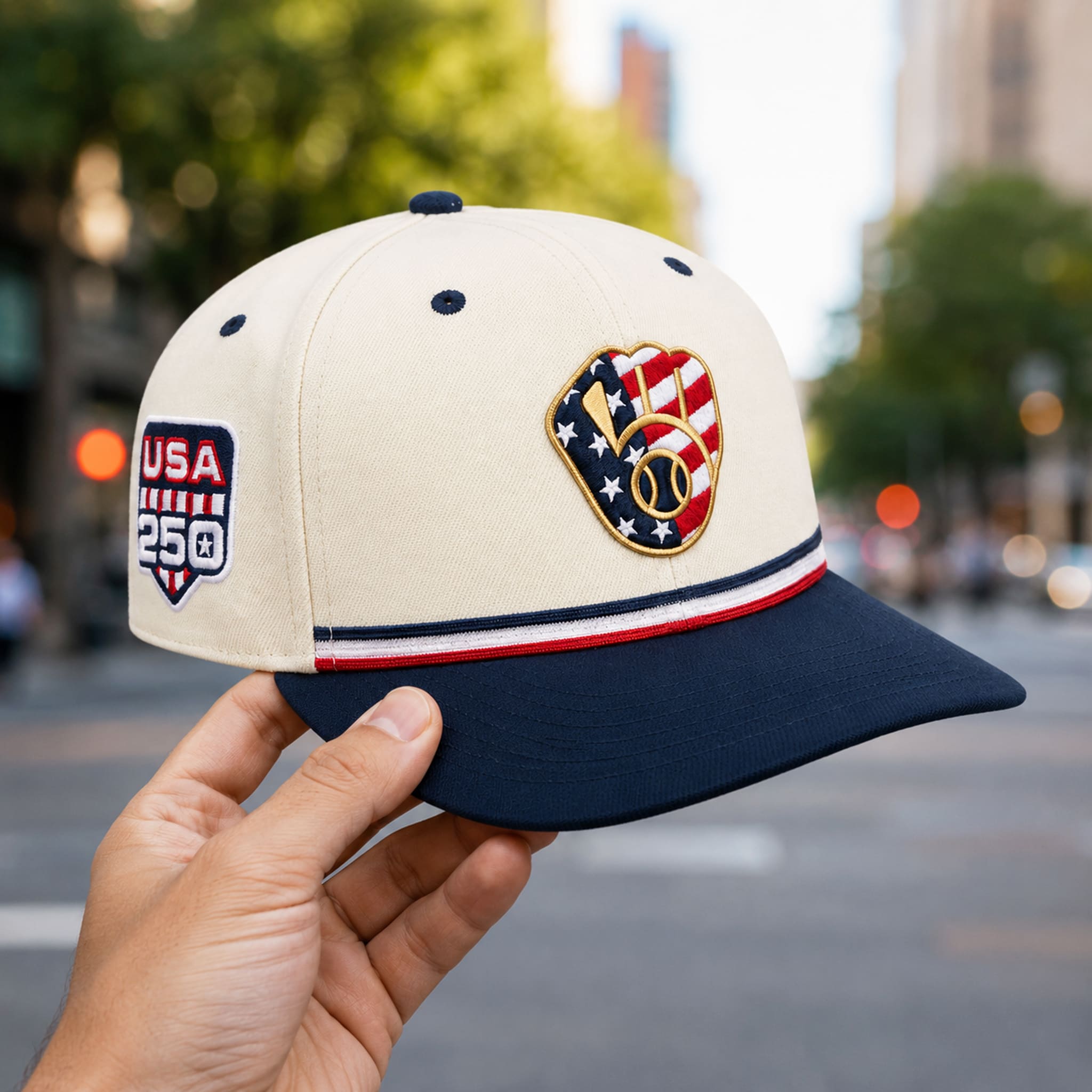 Milwaukee Brewers USA 250 4th of July Hat 2 Milwaukee Brewers USA 250 4th of July Hat 1