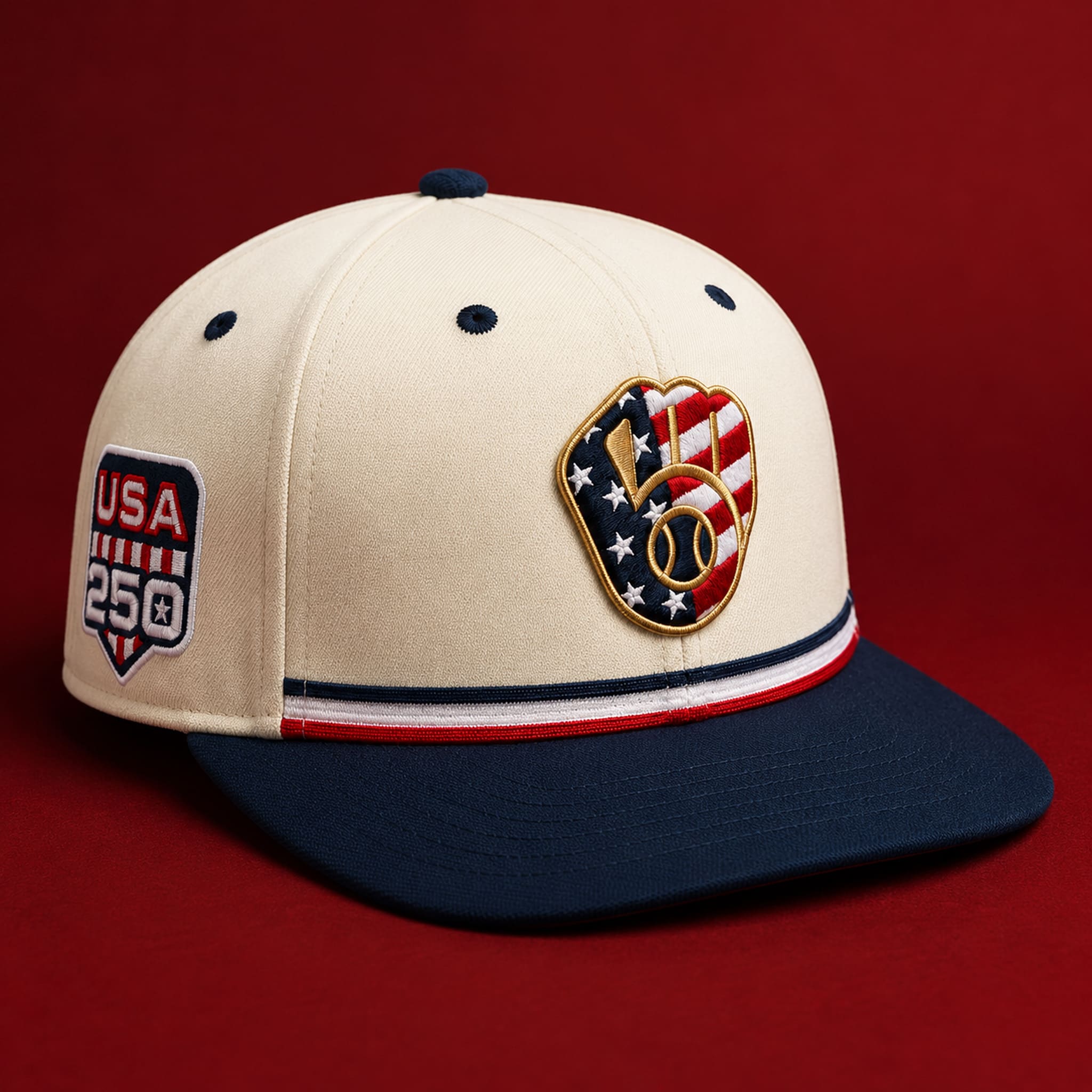Milwaukee Brewers USA 250 4th of July Hat 3 Milwaukee Brewers USA 250 4th of July Hat 3
