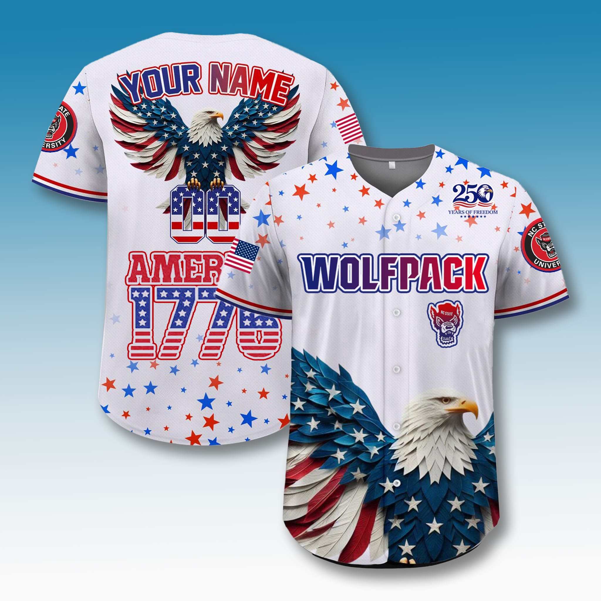 NC State Wolfpack 4th Of July USA 250 Jersey NC State Wolfpack 4th Of July USA 250 Jersey