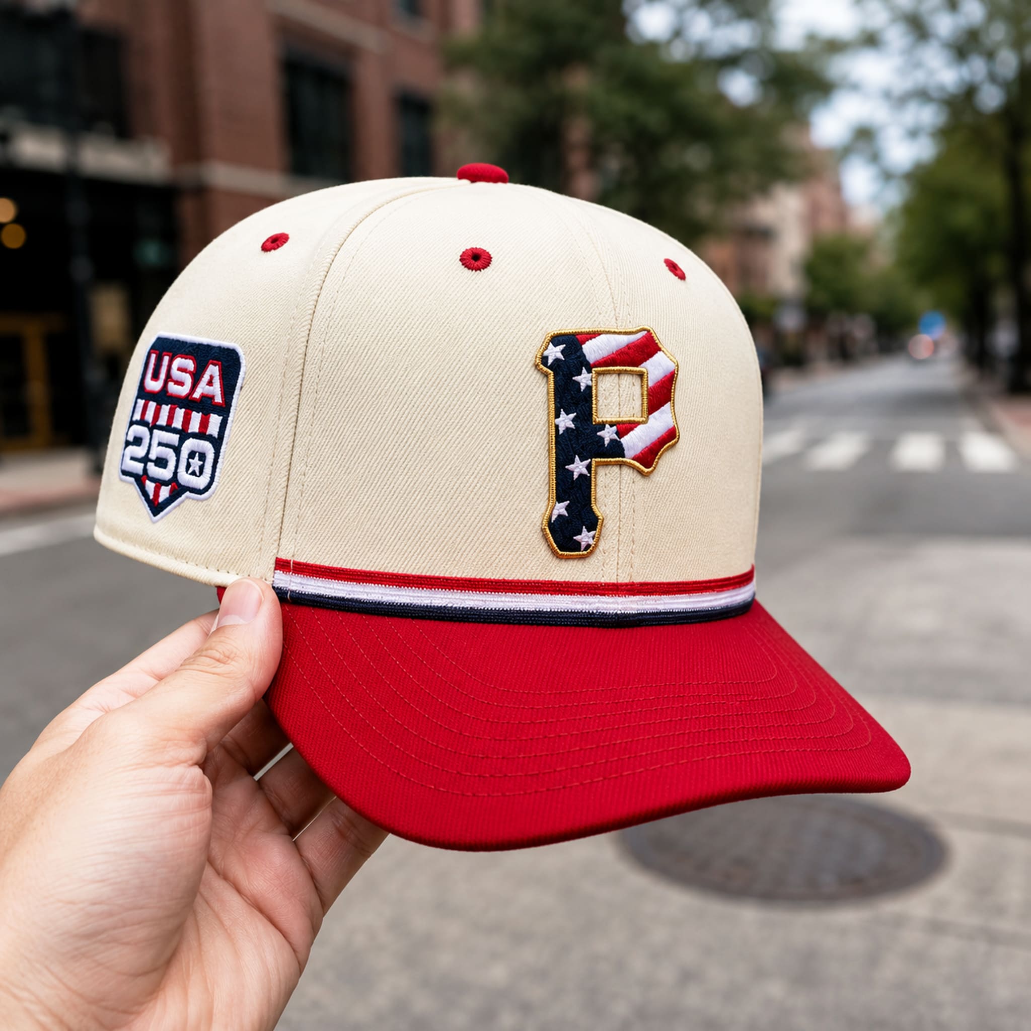 Pittsburgh Pirates USA 250 4th of July Hat 2 Pittsburgh Pirates USA 250 4th of July Hat 1