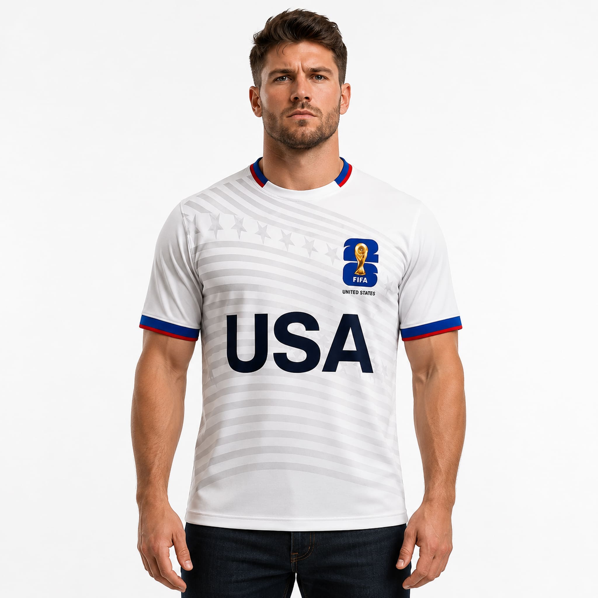 2026 Brad Pitt White USA Shirt 4 2026 Brad Pitt White USA Shirt 4