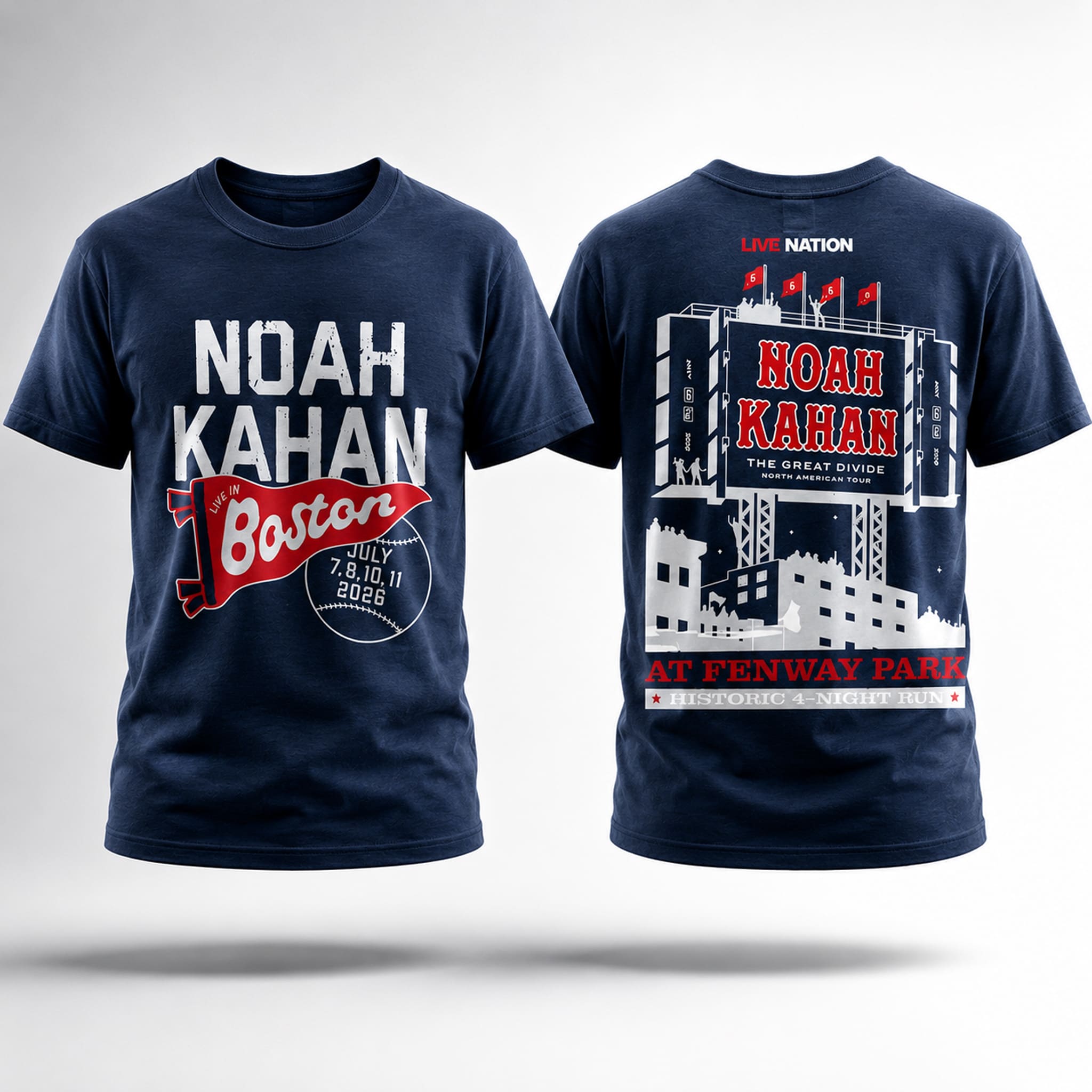 2026 Noah Kahan The Great Divide Tour Fenway Park Shirt 1 2026 Noah Kahan The Great Divide Tour Fenway Park Shirt 1