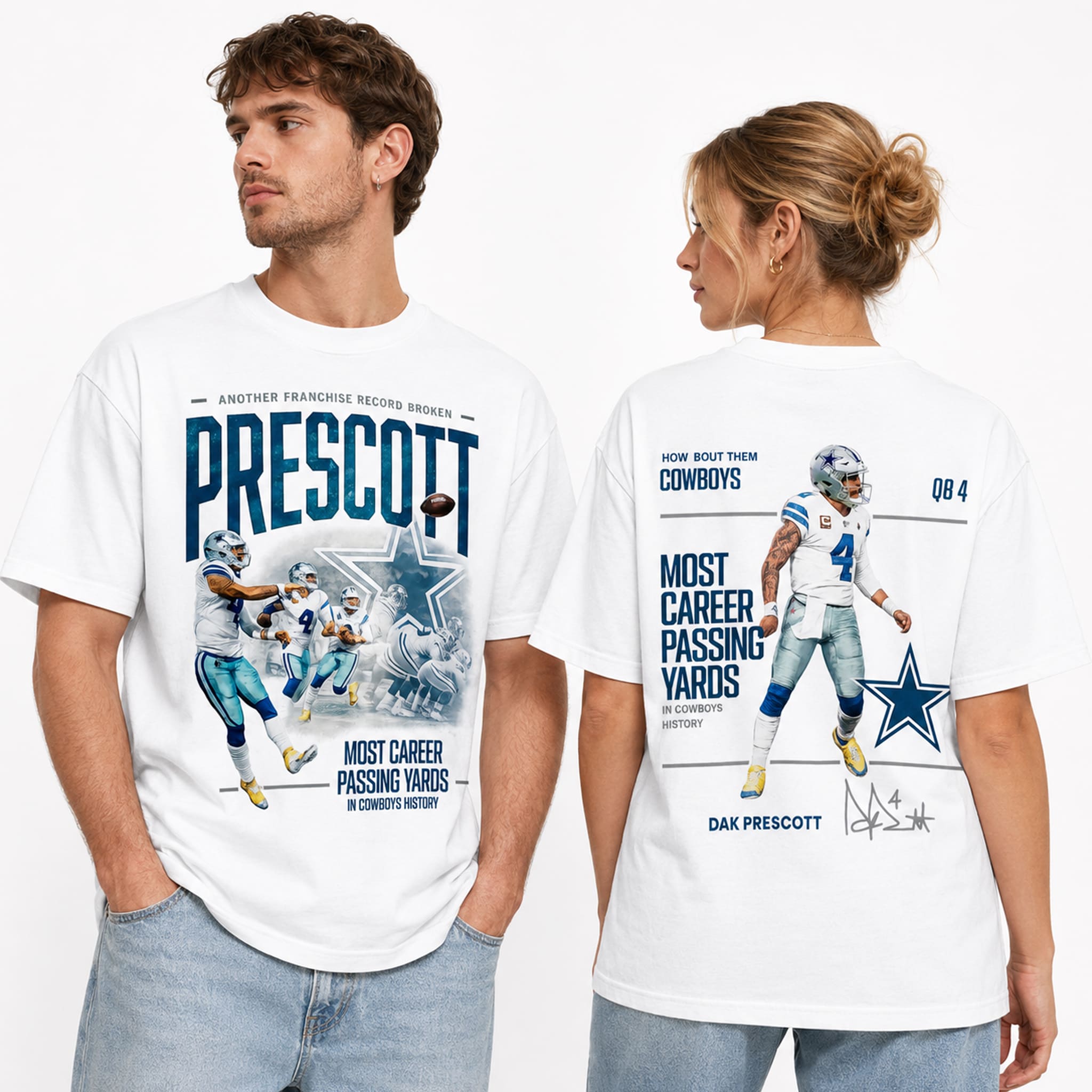 Dak Prescott Most Career Passing Yards In Cowboys Shirt 2026 1 Dak Prescott Most Career Passing Yards In Cowboys Shirt 2026 1