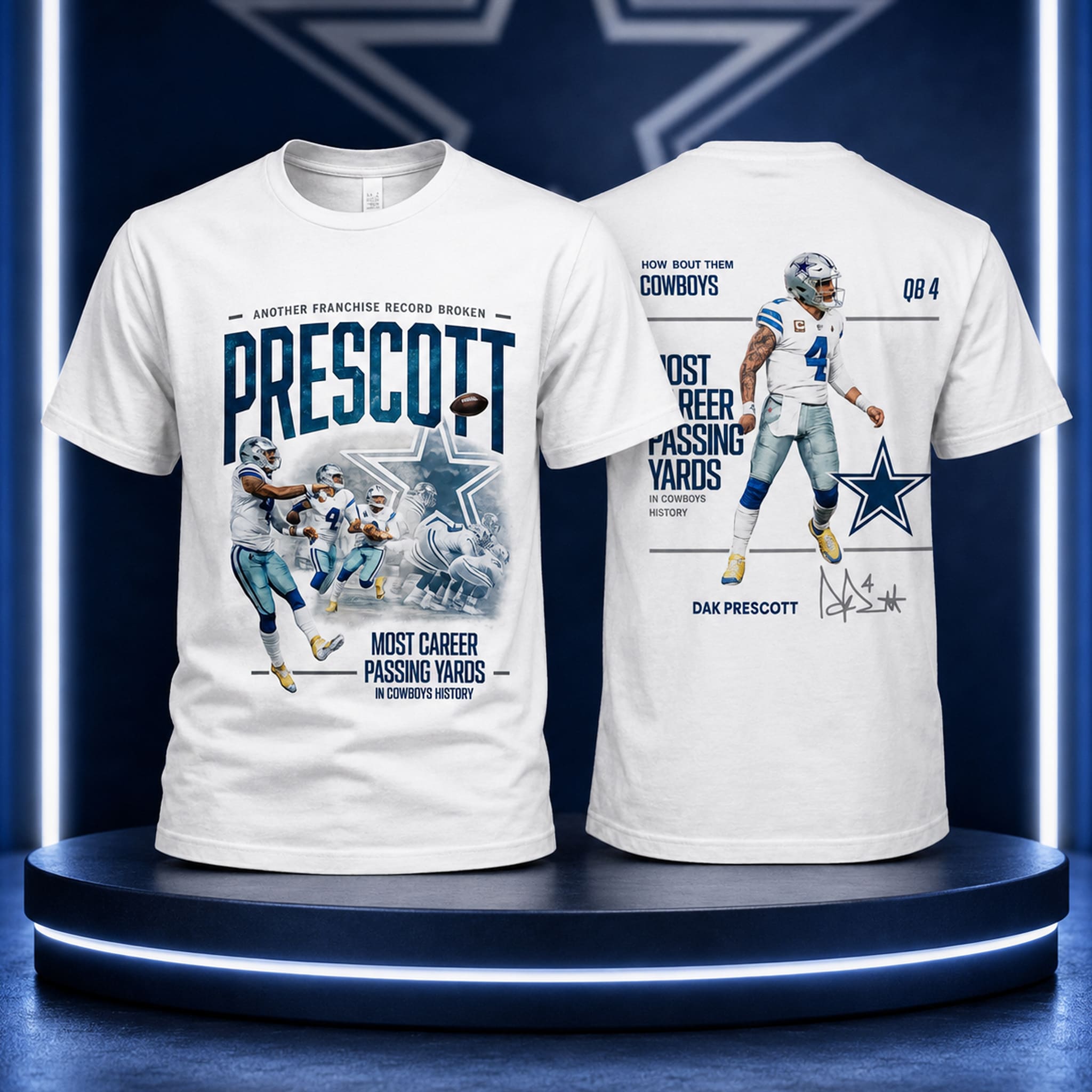 2026 Dak Prescott Most Career Passing Yards In Cowboys Shirt 2 Dak Prescott Most Career Passing Yards In Cowboys Shirt 2026 2
