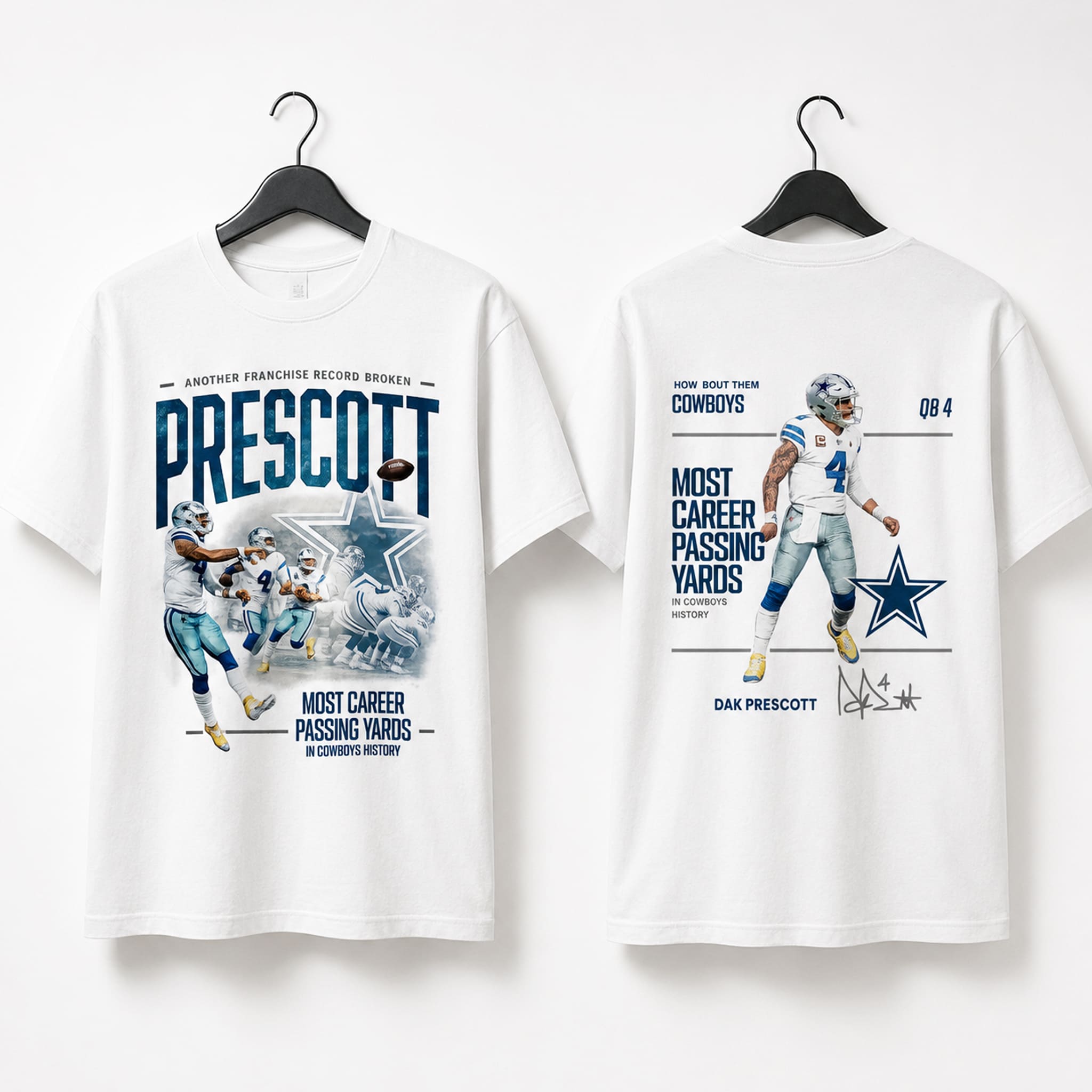 2026 Dak Prescott Most Career Passing Yards In Cowboys Shirt 1 Dak Prescott Most Career Passing Yards In Cowboys Shirt 2026