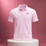 Derrick White Celtics Pink Stripe Polo Shirt
