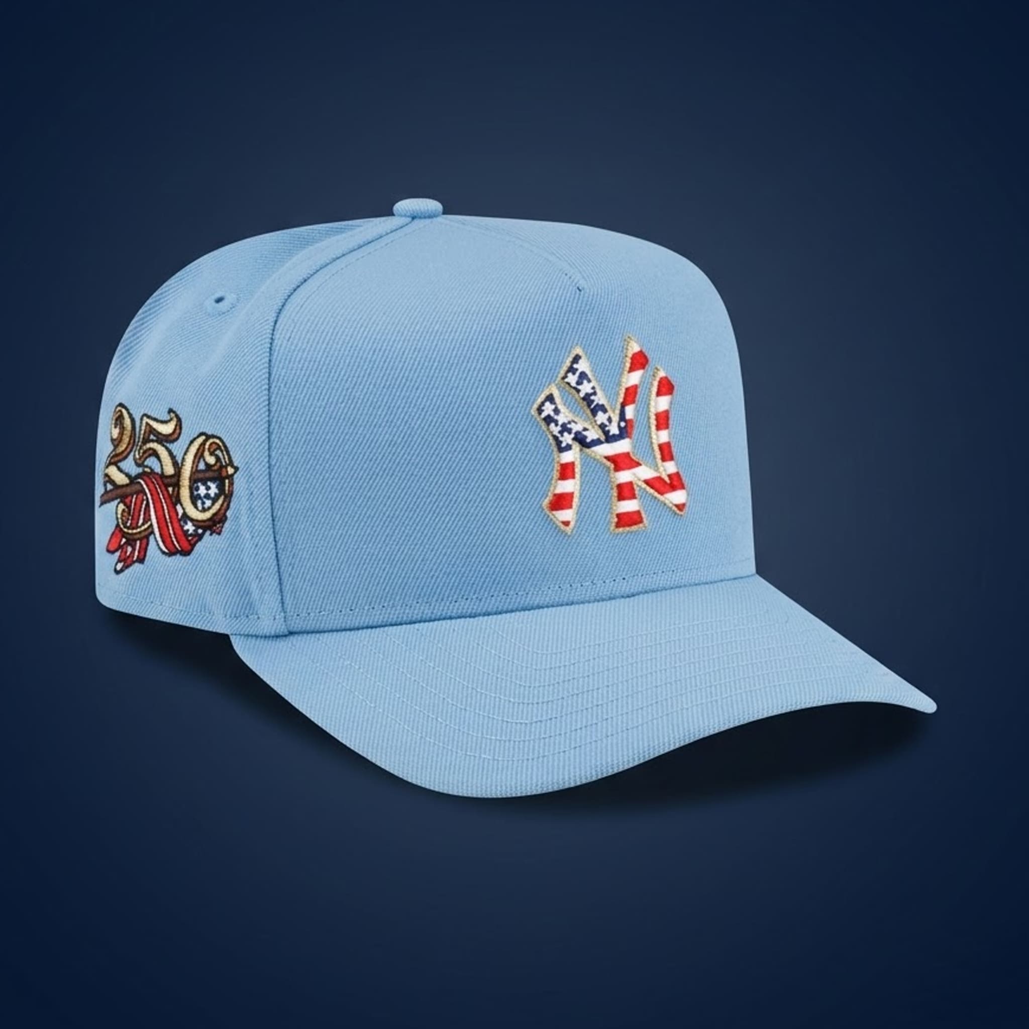 USA 250 Yankees Red White Blue Hat 4 USA 250 Yankees Red White Blue Hat 4