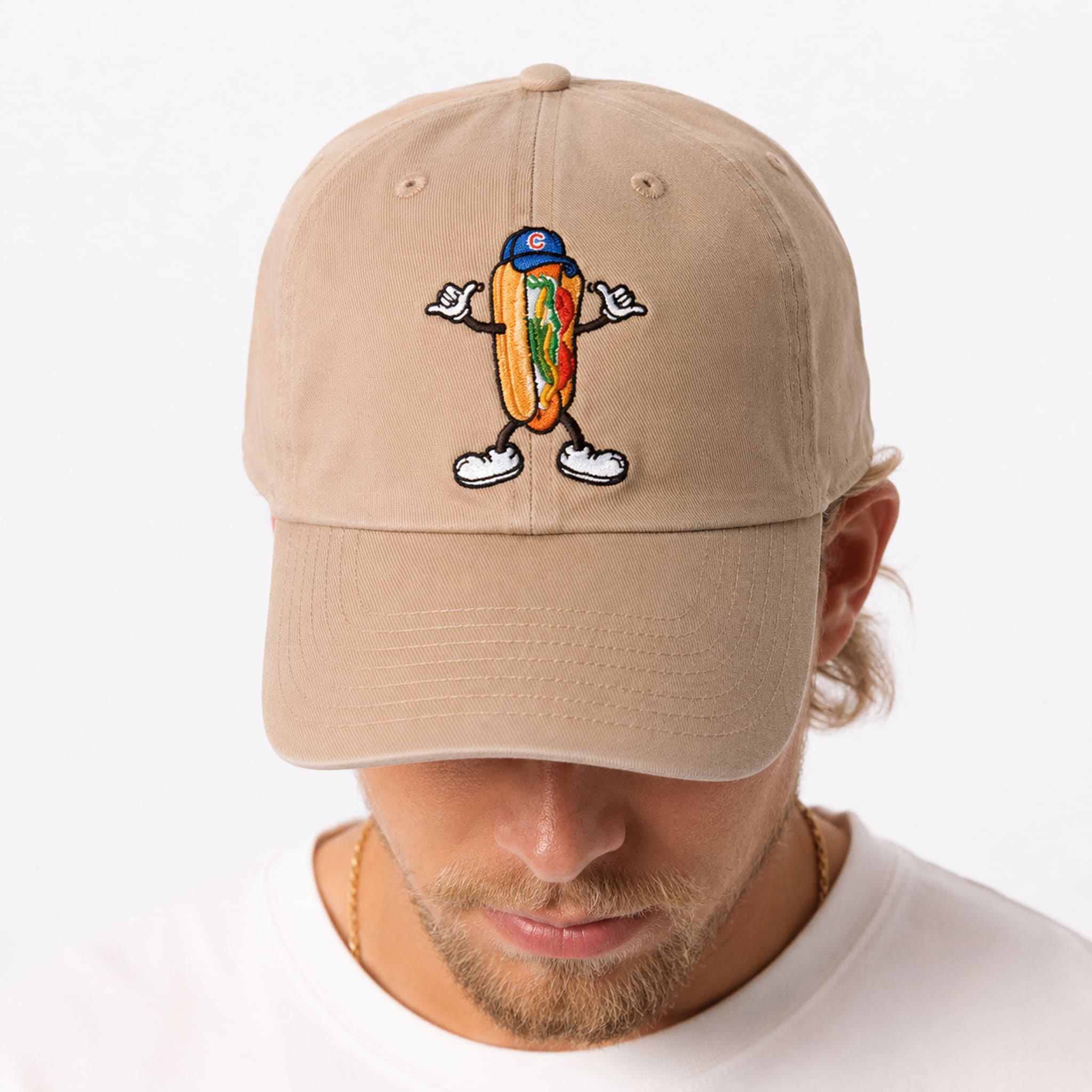 Wrigleyville Cubs National Hot Dog Day Khaki Hat 3 Wrigleyville Cubs National Hot Dog Day Khaki Hat 3