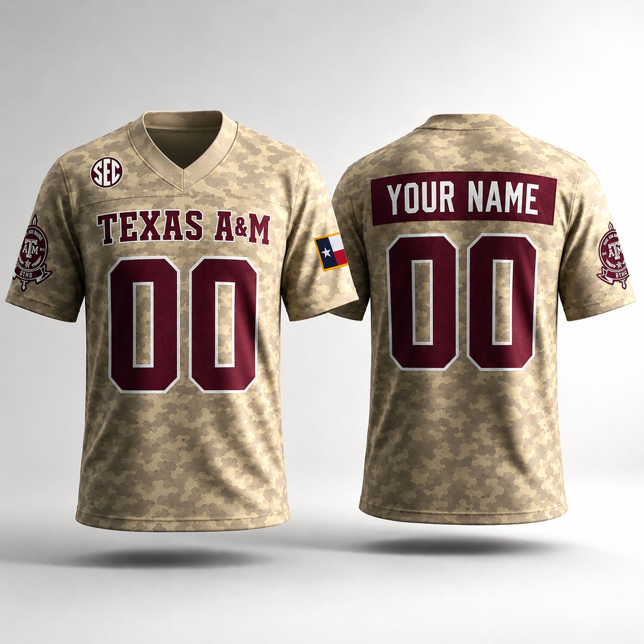 2026 Texas A&M Aggies Camo Jersey 1 2026 Texas AM Aggies Camo Jersey 1