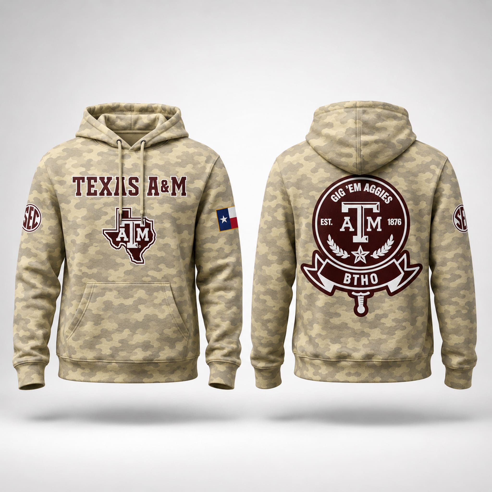 2026 Texas A&M Honor and Support Camo Hoodie 3 2026 Texas AM Honor and Support Camo Hoodie