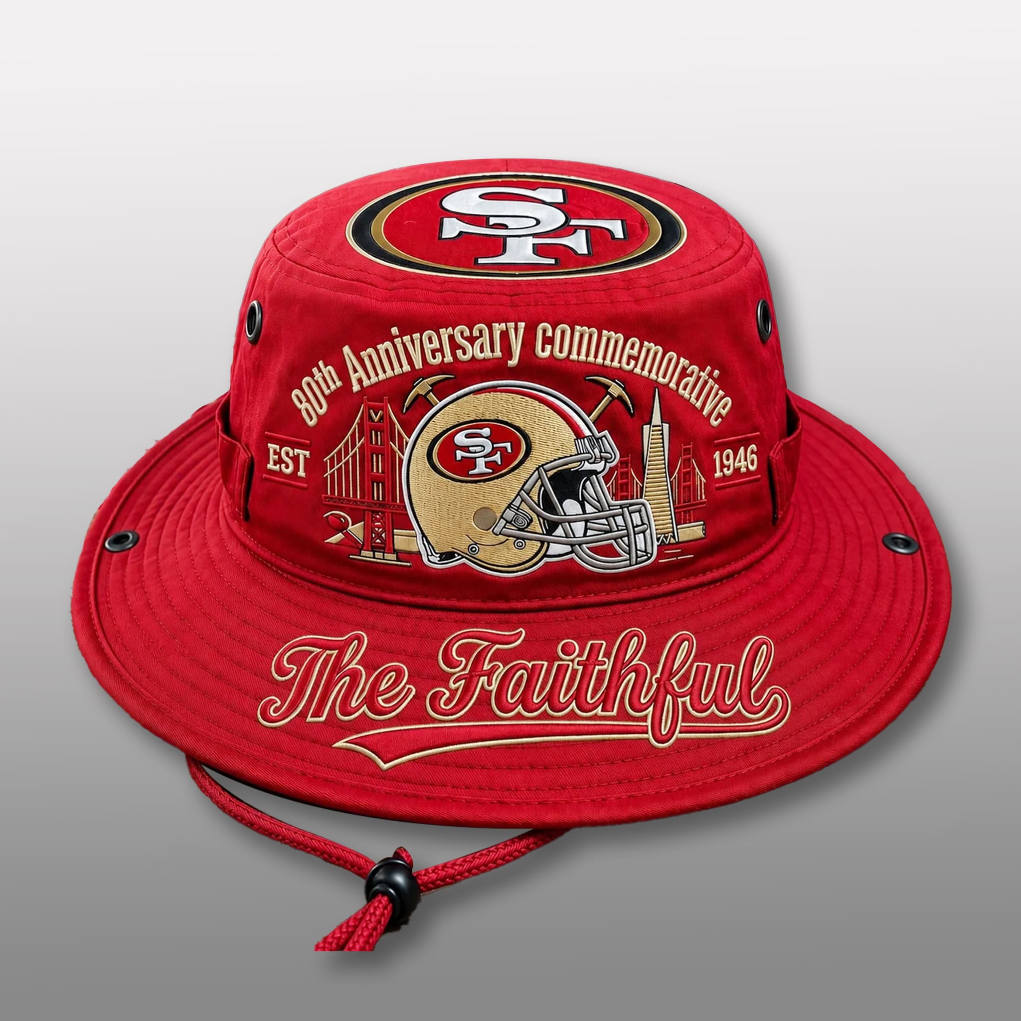 49ers The Faithful EST 1946 Bucket Hat 1 49ers The Faithful EST 1946 Bucket Hat 1