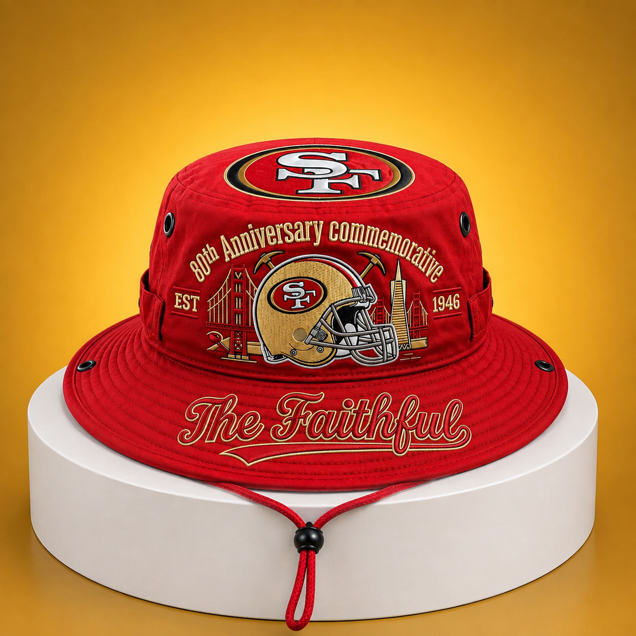 49ers The Faithful EST 1946 Bucket Hat 2 49ers The Faithful EST 1946 Bucket Hat 2