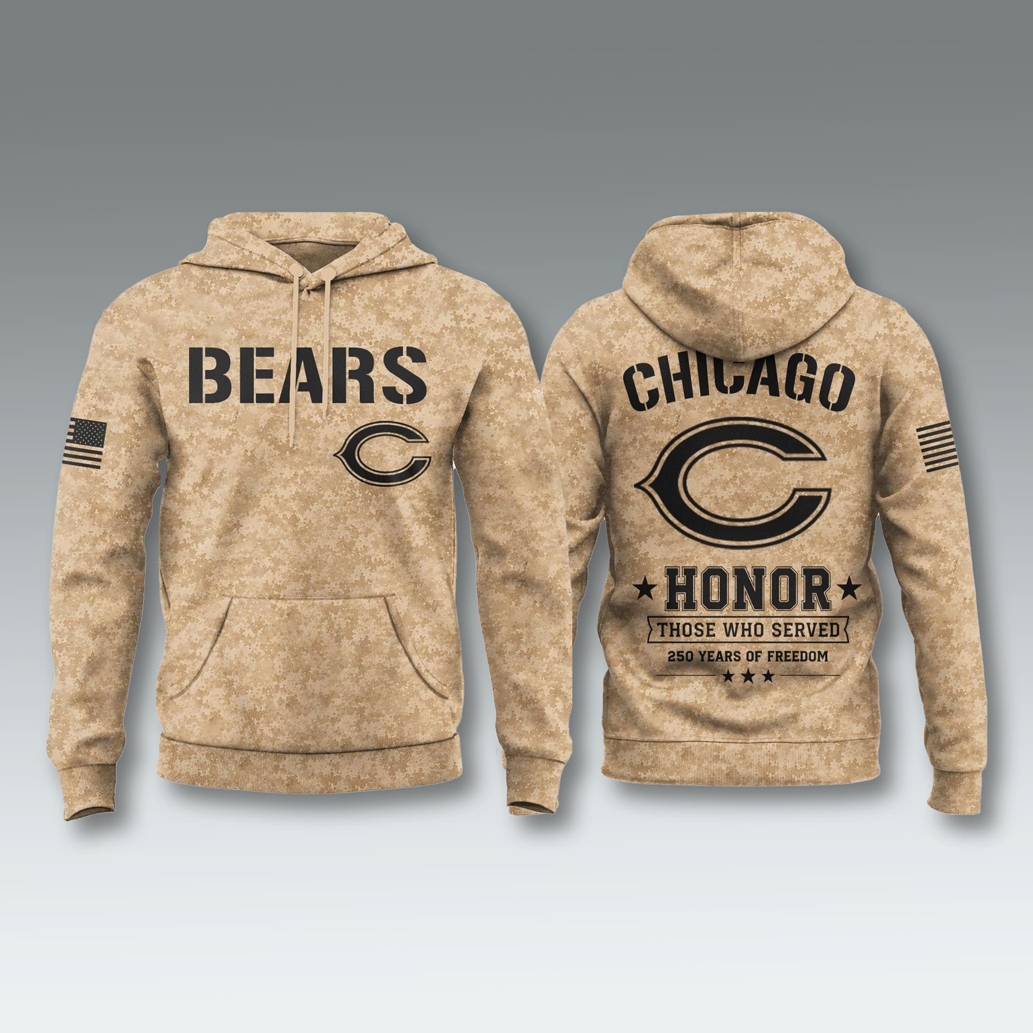 Bears 250 Years of Freedom Veteran Camo Hoodie 1 Bears 250 Years of Freedom Veteran Camo Hoodie 1