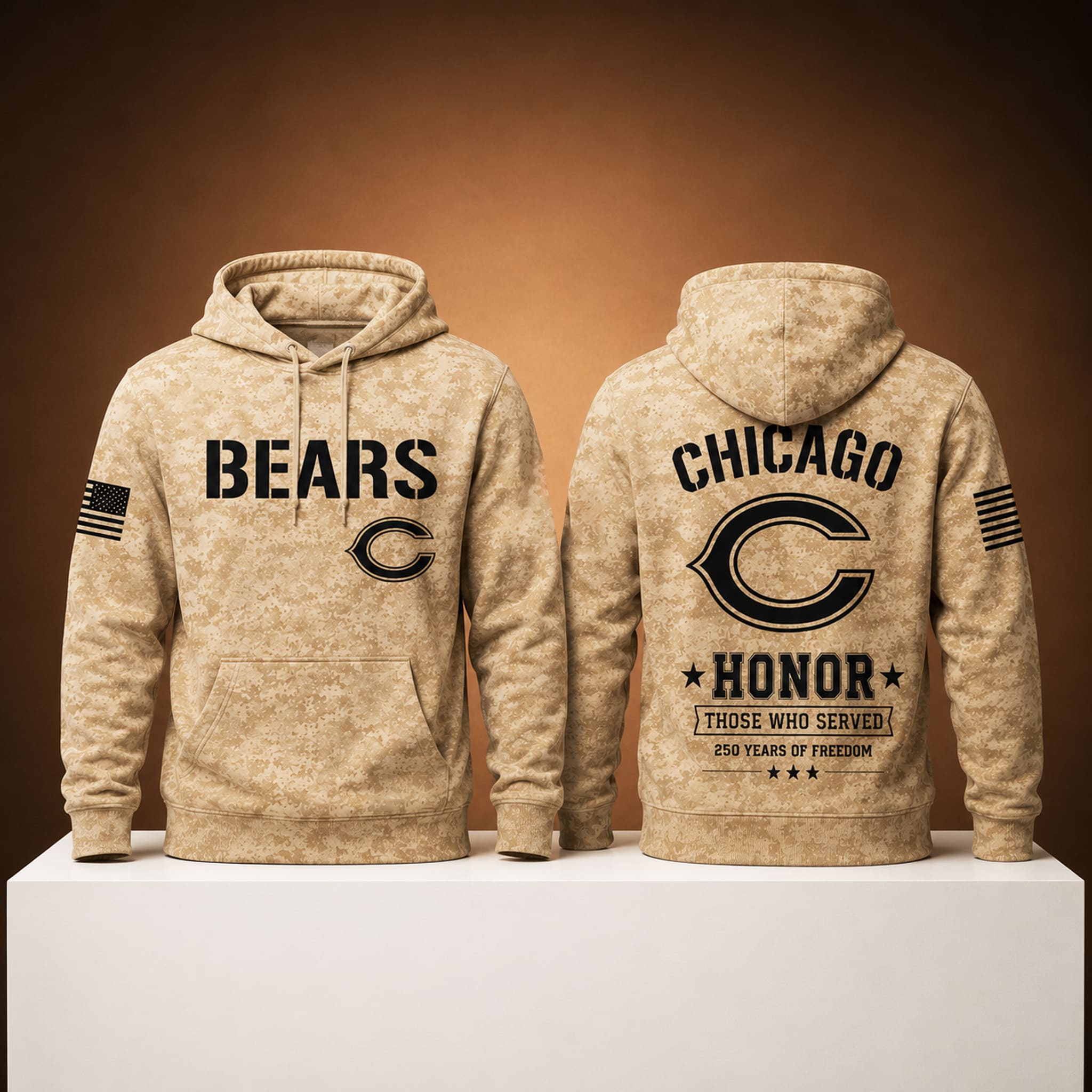 Bears 250 Years of Freedom Veteran Camo Hoodie 2 Bears 250 Years of Freedom Veteran Camo Hoodie 2