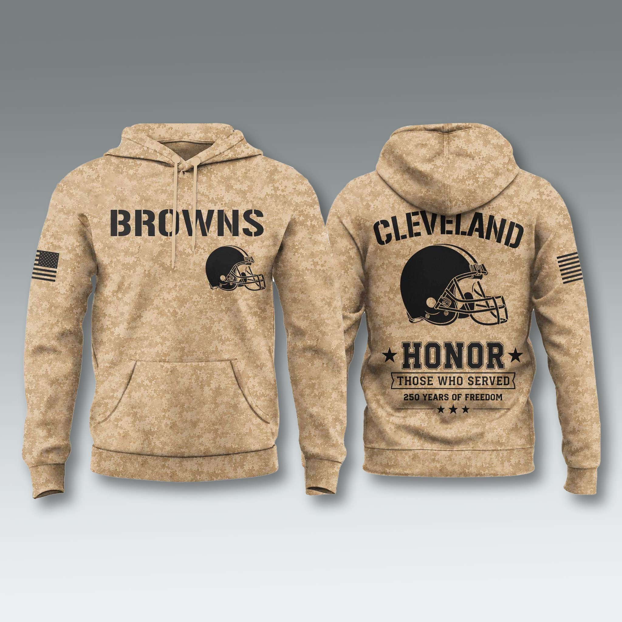 Browns 250 Years of Freedom Veteran Camo Hoodie 1 Browns 250 Years of Freedom Veteran Camo Hoodie 1