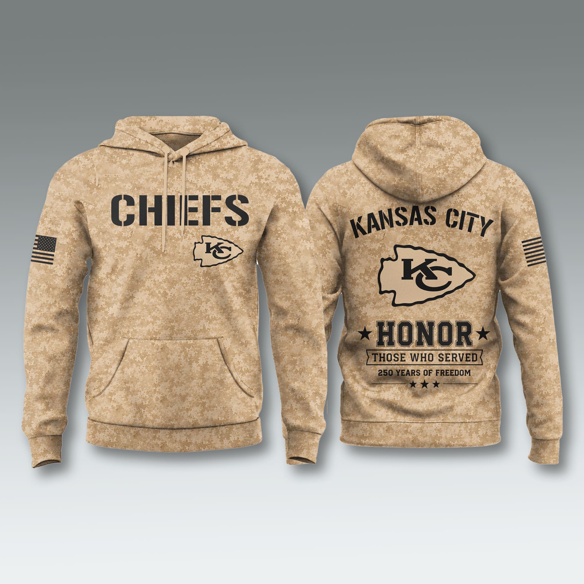 Chiefs 250 Years of Freedom Veteran Camo Hoodie 1 Chiefs 250 Years of Freedom Veteran Camo Hoodie 1
