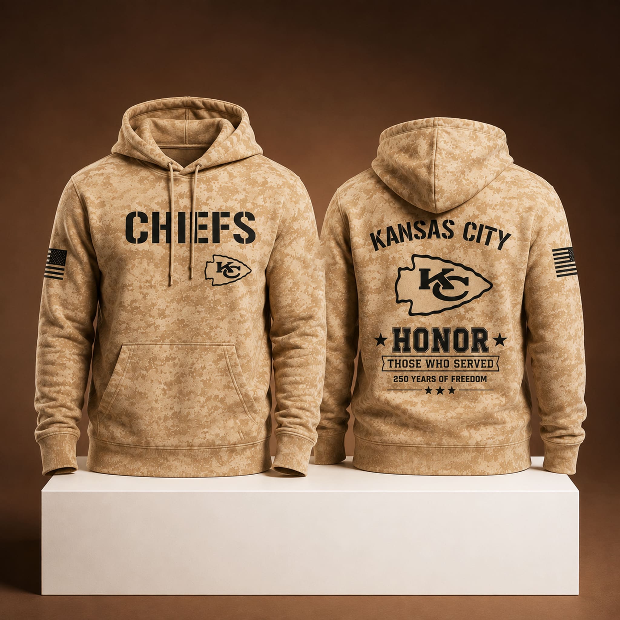 Chiefs 250 Years of Freedom Veteran Camo Hoodie 2 Chiefs 250 Years of Freedom Veteran Camo Hoodie 2