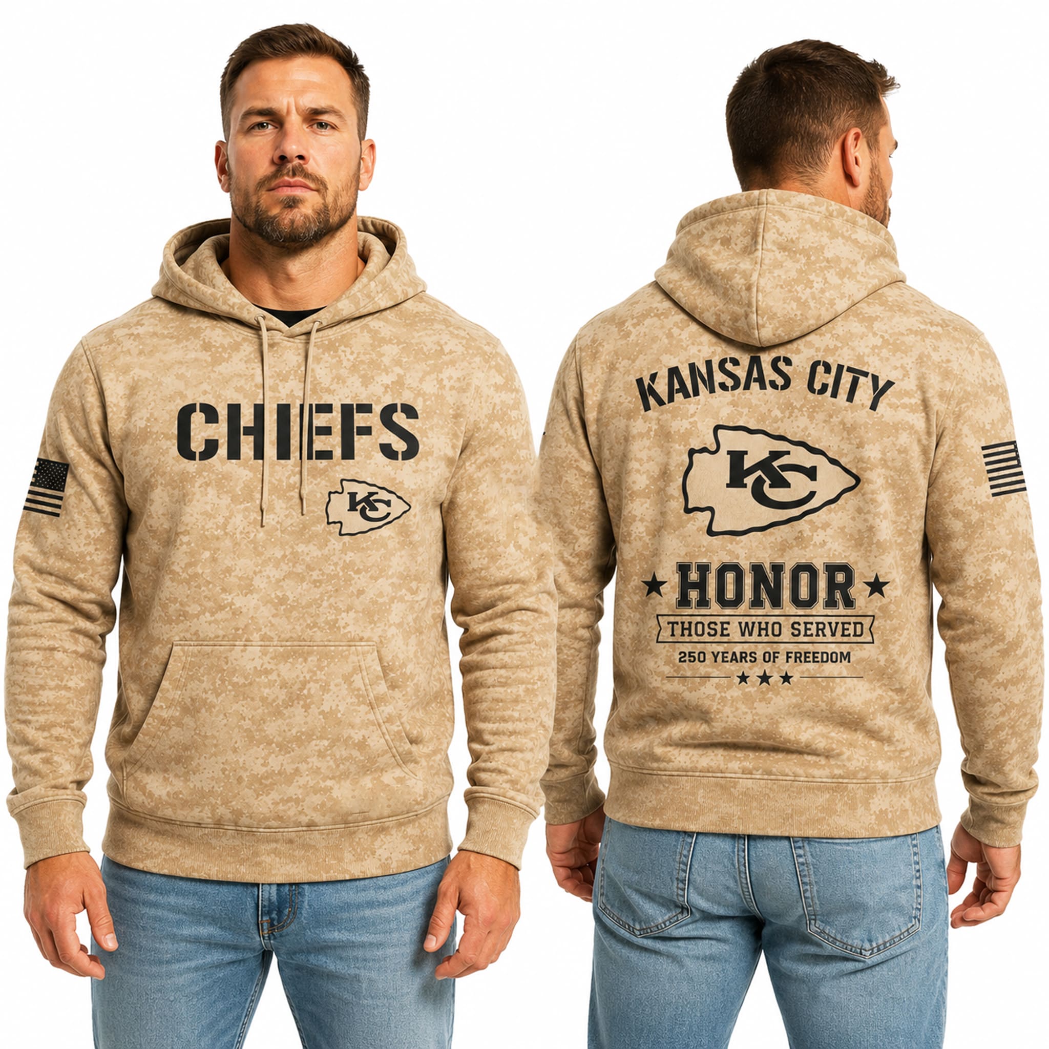 Chiefs 250 Years of Freedom Veteran Camo Hoodie Chiefs 250 Years of Freedom Veteran Camo Hoodie