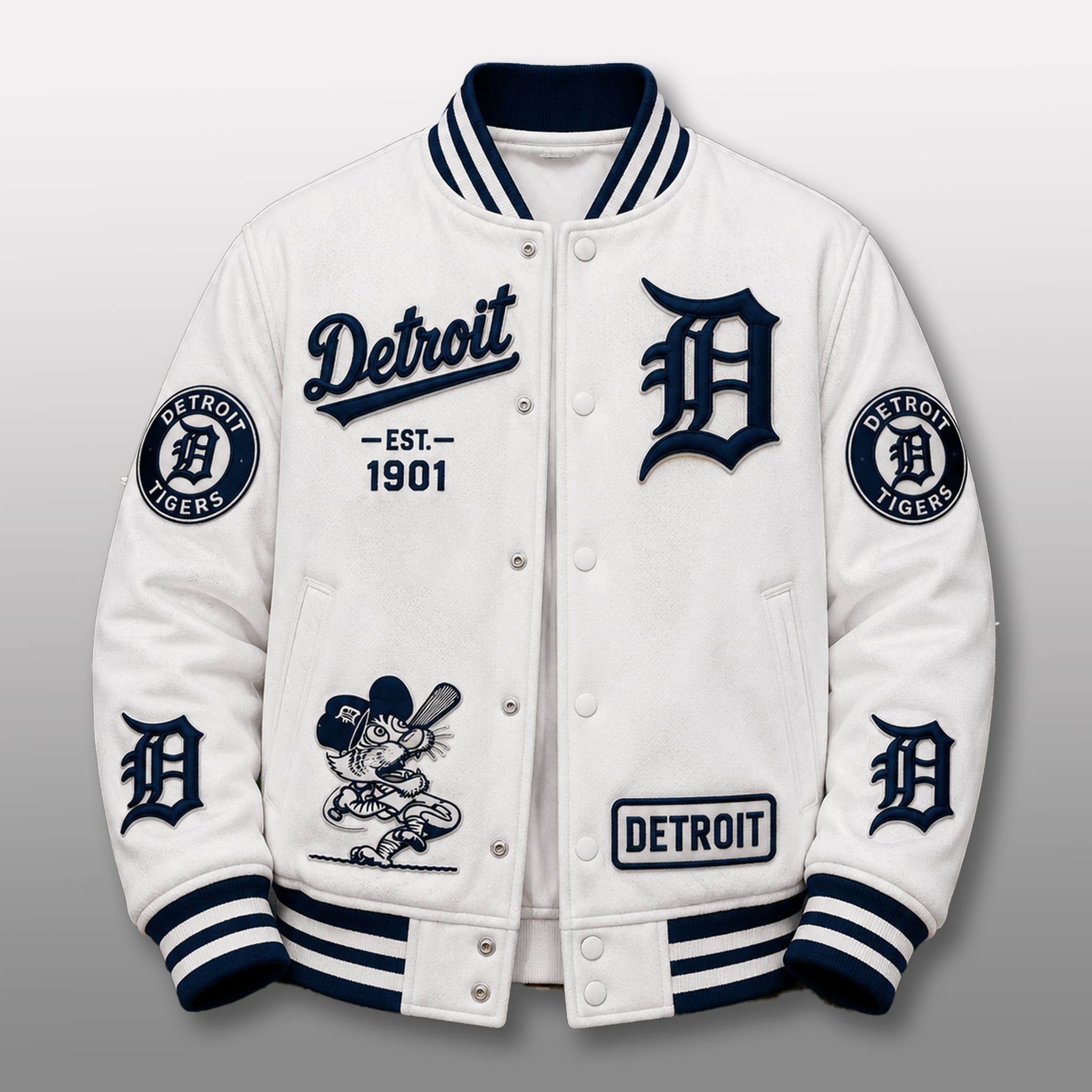 Detroit Tigers EST 1901 Legacy Varsity Jacket 1 Detroit Tigers EST 1901 Legacy Varsity Jacket 1