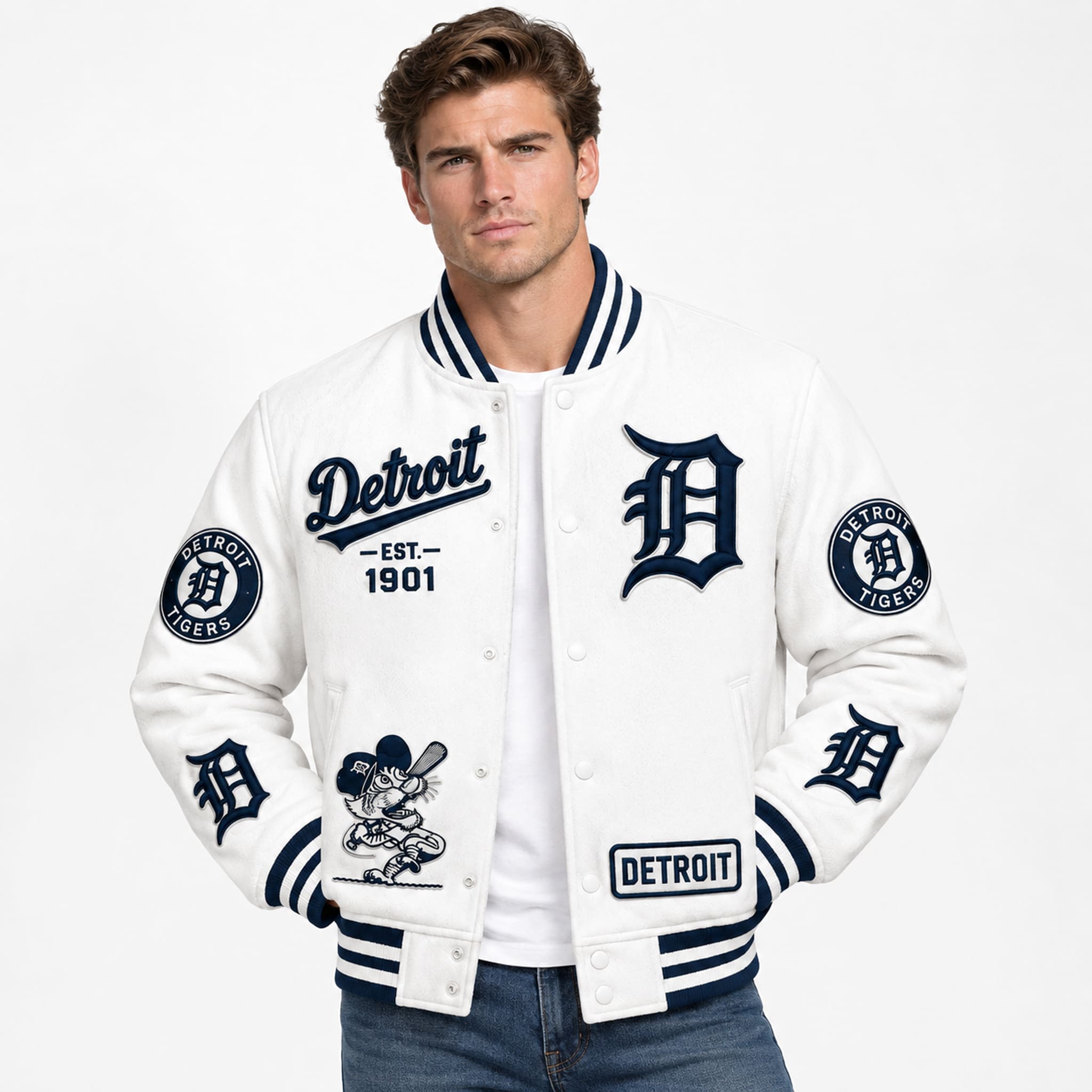 Detroit Tigers EST 1901 Legacy Varsity Jacket 2 Detroit Tigers EST 1901 Legacy Varsity Jacket 2
