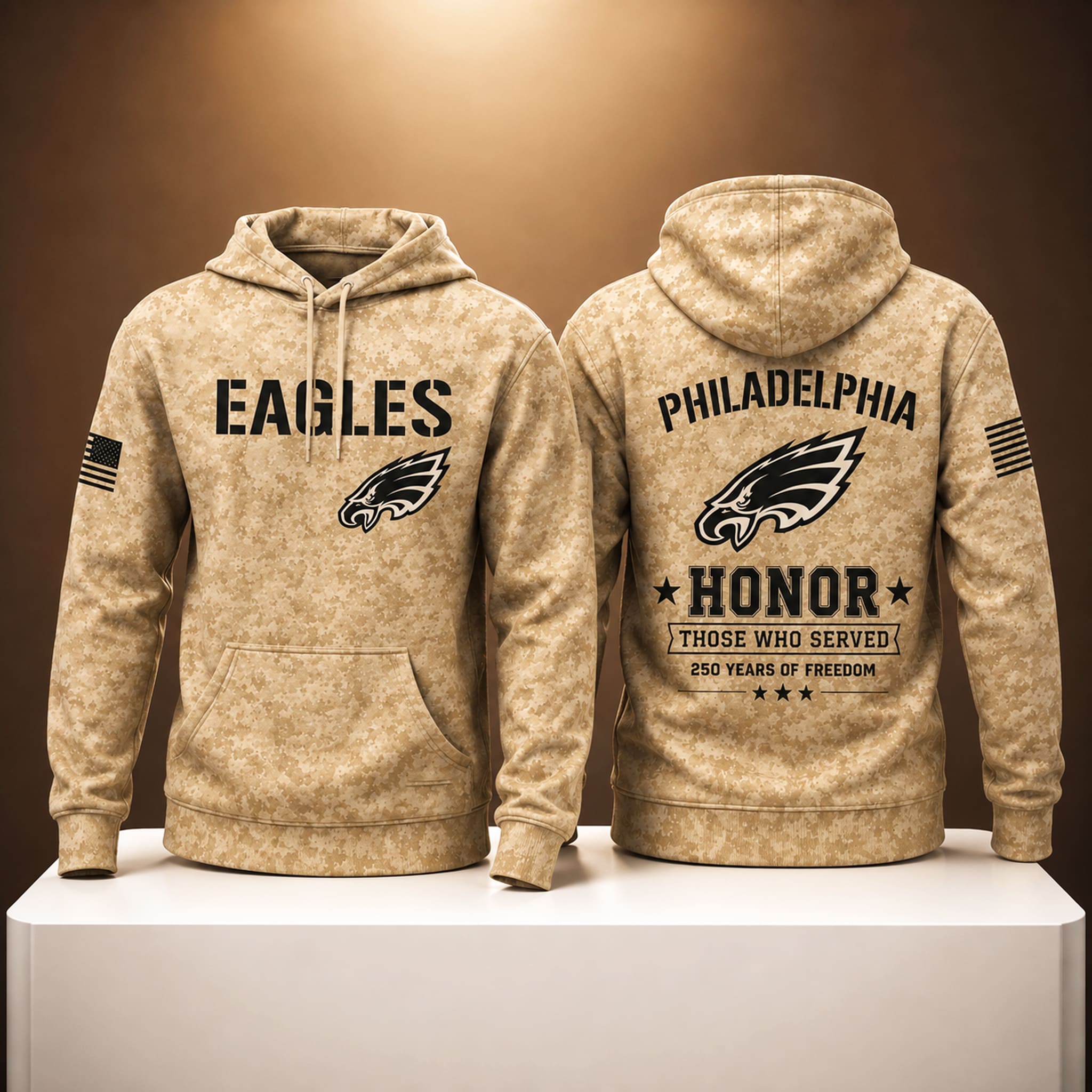 Eagles USA 250 Veterans Day Camo Hoodie 1 Eagles USA 250 Veterans Day Camo Hoodie 1