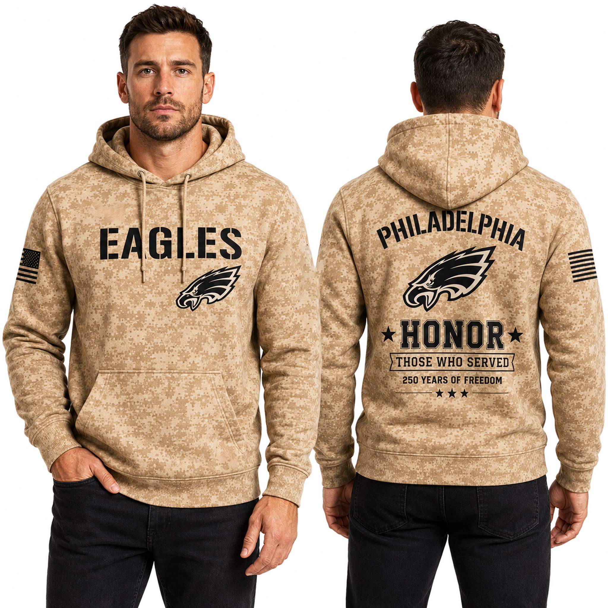 Eagles USA 250 Veterans Day Camo Hoodie 3 Eagles USA 250 Veterans Day Camo Hoodie