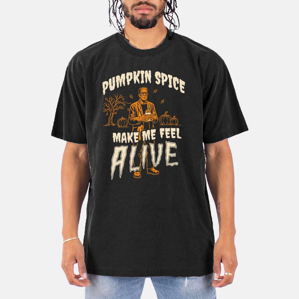 Frankenstein Pumpkin Spice Make Me Feel Alive Shirt 1 Frankenstein Pumpkin Spice Make Me Feel Alive Shirt 10