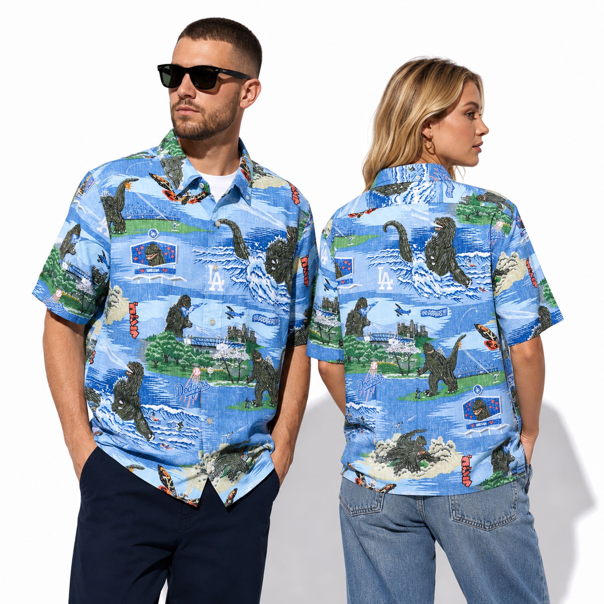 LA Dodgers Godzilla Retro Hawaiian Shirt 2 LA Dodgers Godzilla Retro Hawaiian Shirt 2