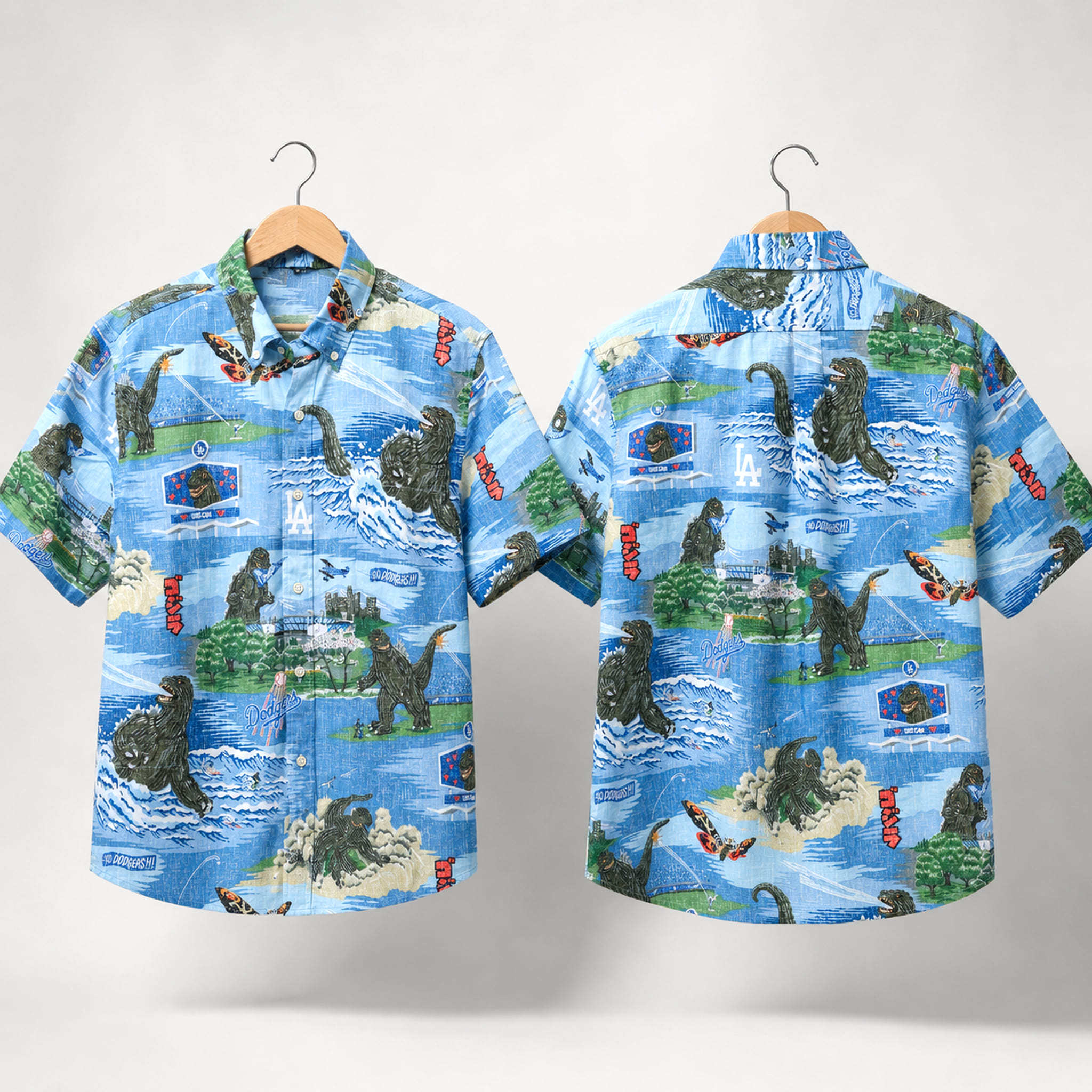 LA Dodgers Godzilla Retro Hawaiian Shirt 3 LA Dodgers Godzilla Retro Hawaiian Shirt 3