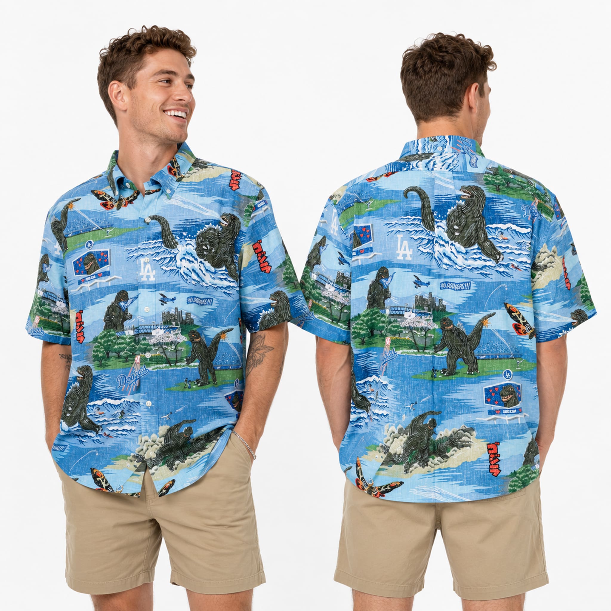 LA Dodgers Godzilla Retro Hawaiian Shirt 4 LA Dodgers Godzilla Retro Hawaiian Shirt 4