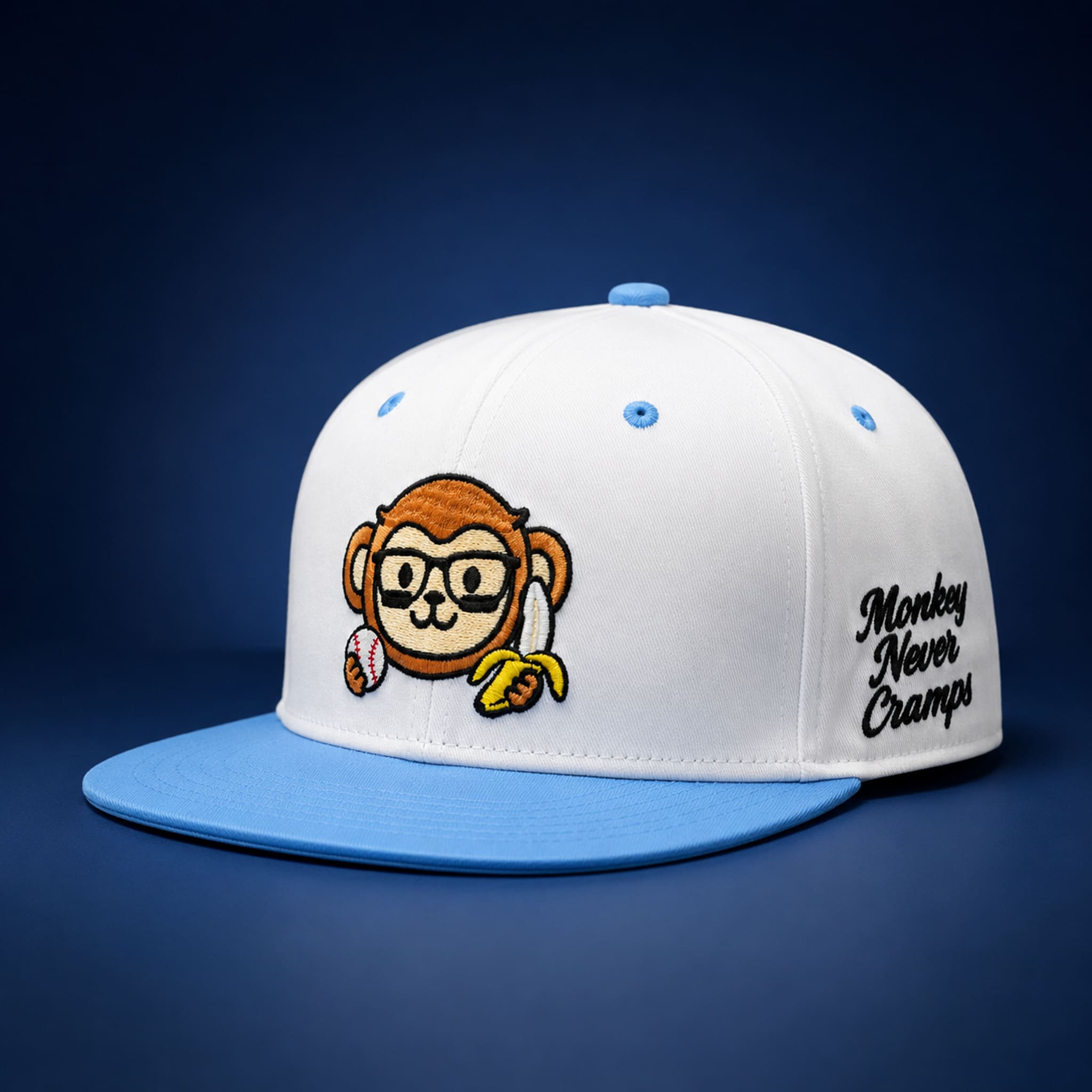 Monkey Never Cramp Blue Hat 3 Monkey Never Cramp Blue Hat 5
