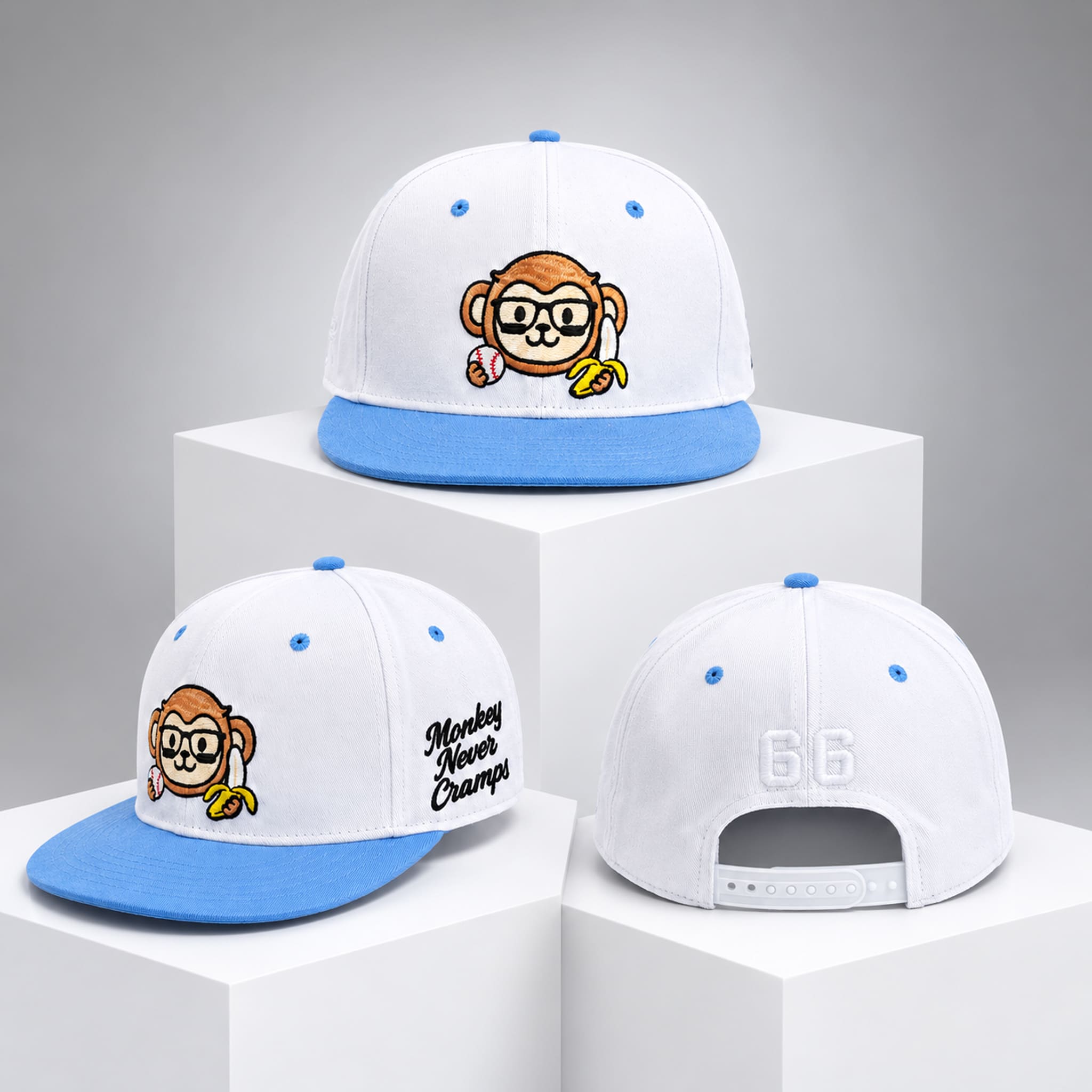 Monkey Never Cramp Blue Hat Monkey Never Cramp Blue Hat