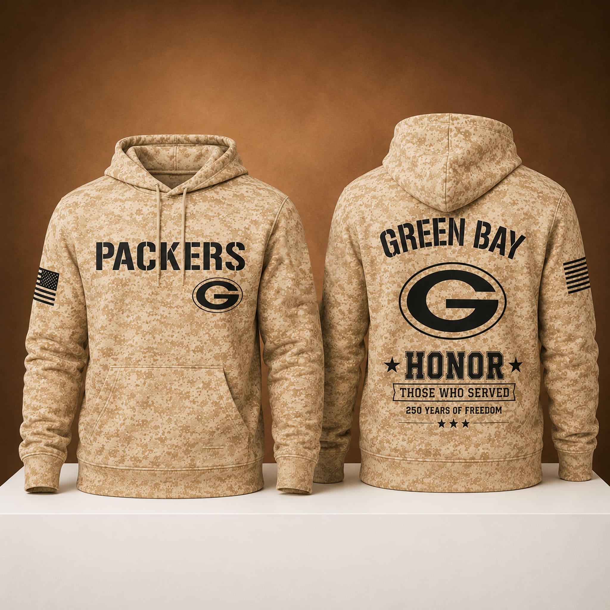 Packers 250 Years of Freedom Veteran Camo Hoodie 1 Packers 250 Years of Freedom Veteran Camo Hoodie 1