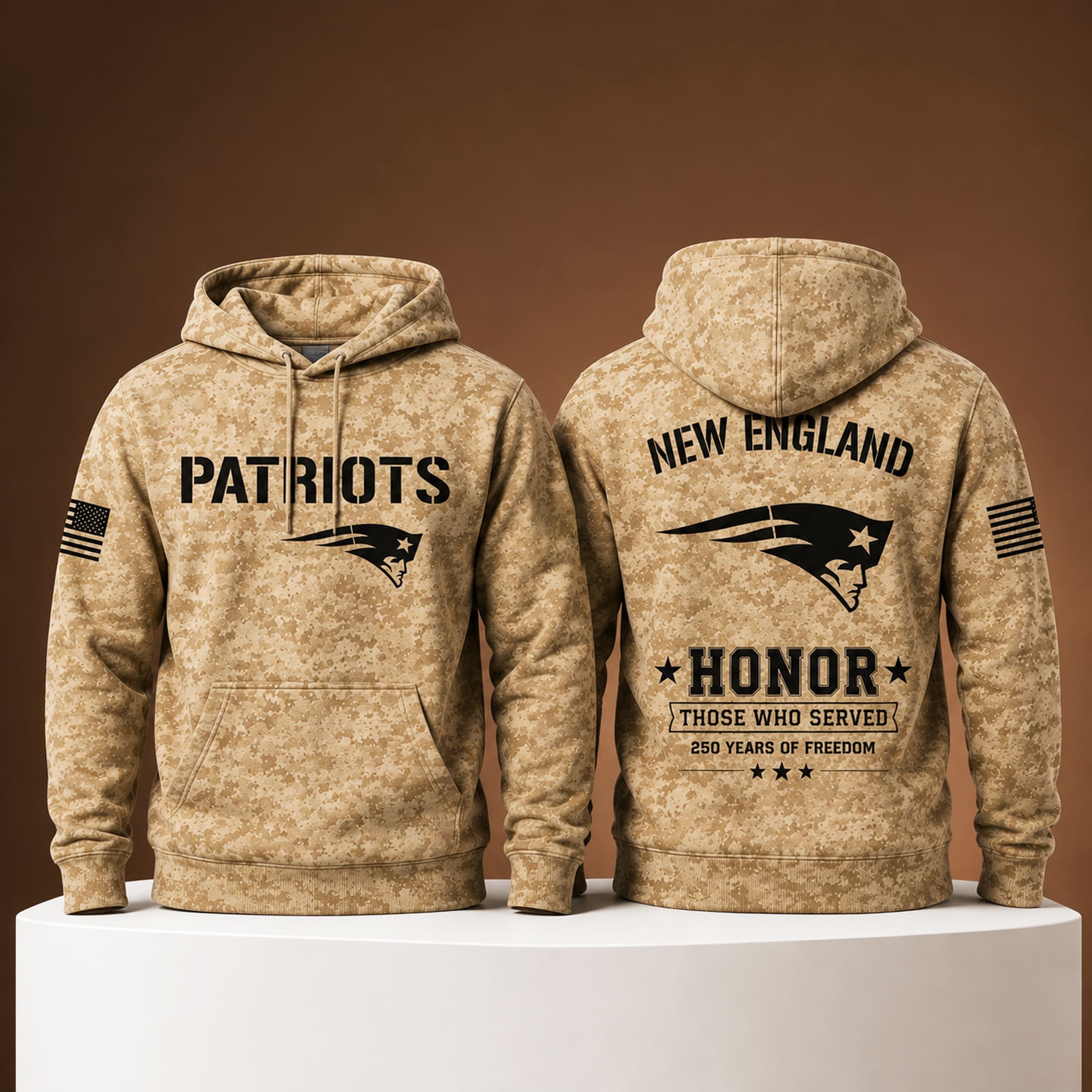 Patriots 250 Years of Freedom Veteran Camo Hoodie Patriots 250 Years of Freedom Veteran Camo Hoodie
