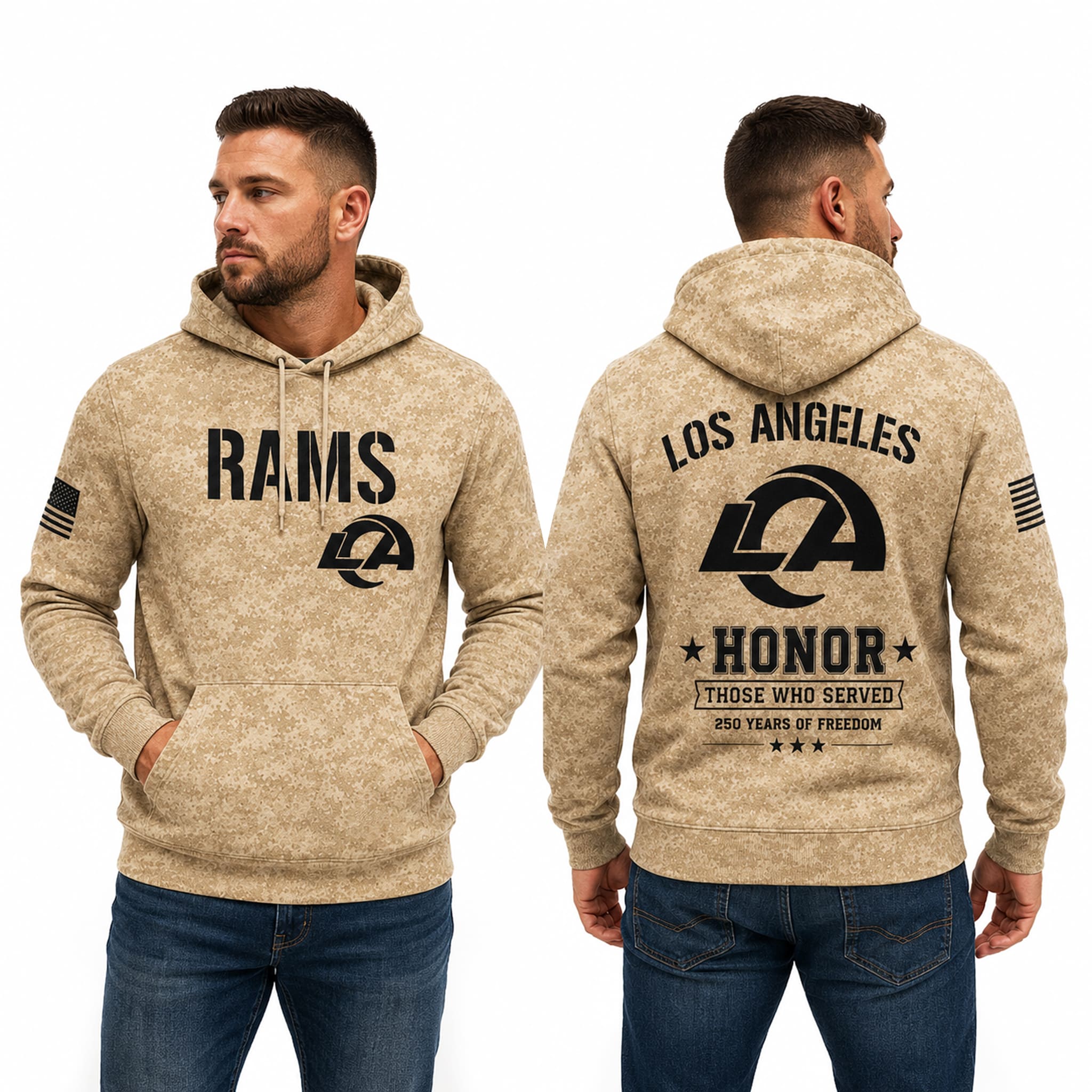Rams 250 Years of Freedom Veteran Camo Hoodie 2 Rams 250 Years of Freedom Veteran Camo Hoodie 2