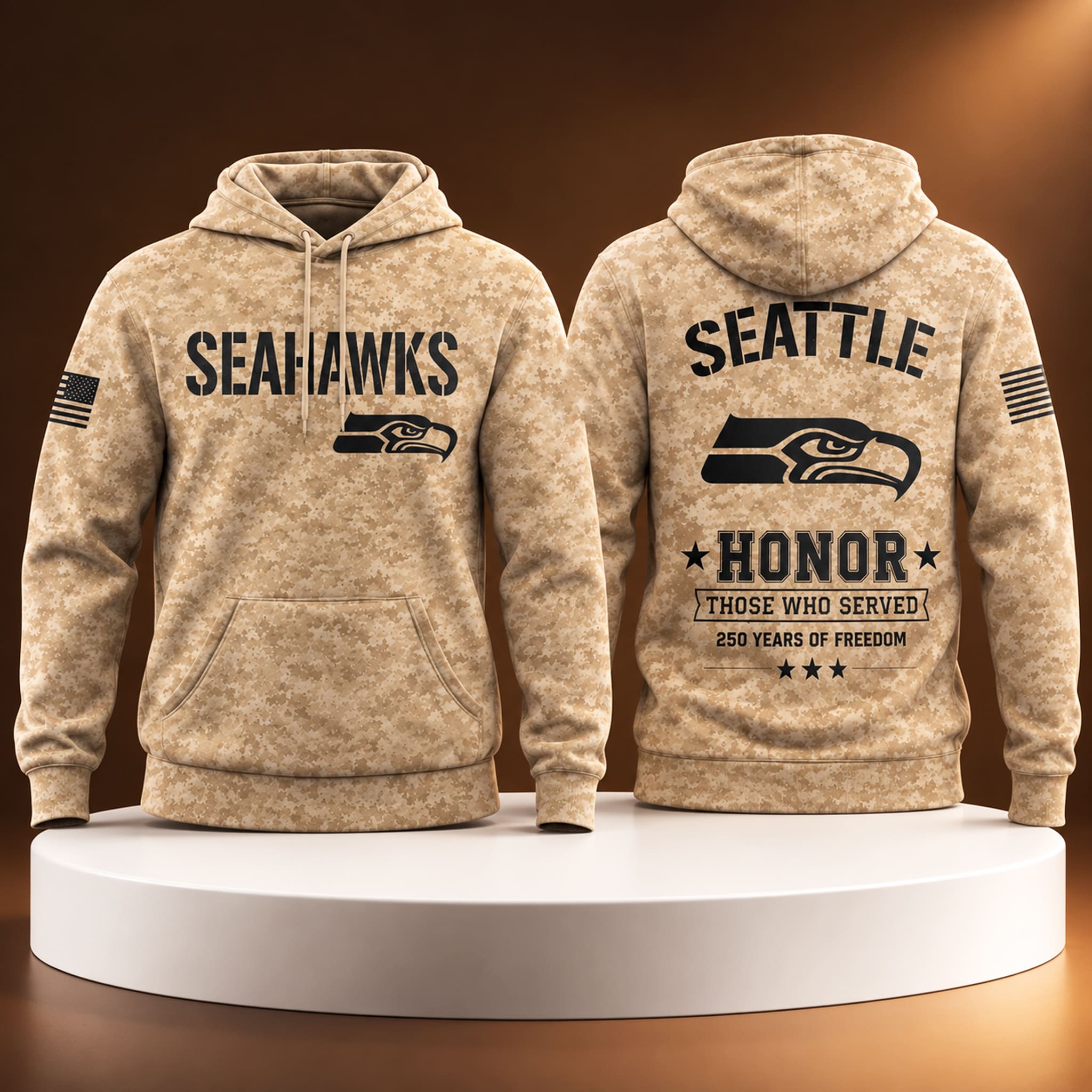 Seahawks USA 250 Veterans Day Camo Hoodie Seahawks USA 250 Veterans Day Camo Hoodie